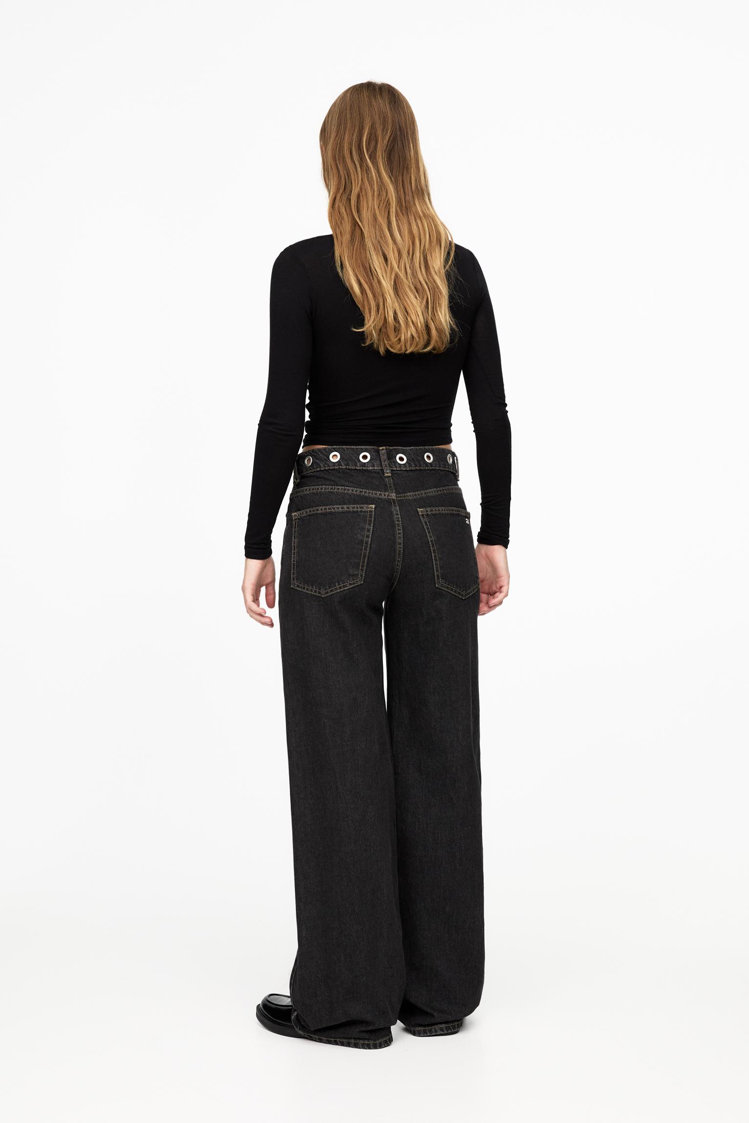 Kuşgözü detaylı wide leg jean_9