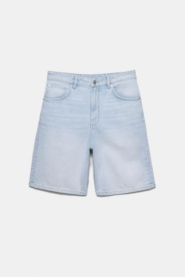Baggy denim Bermuda shorts — Pale indigo 6