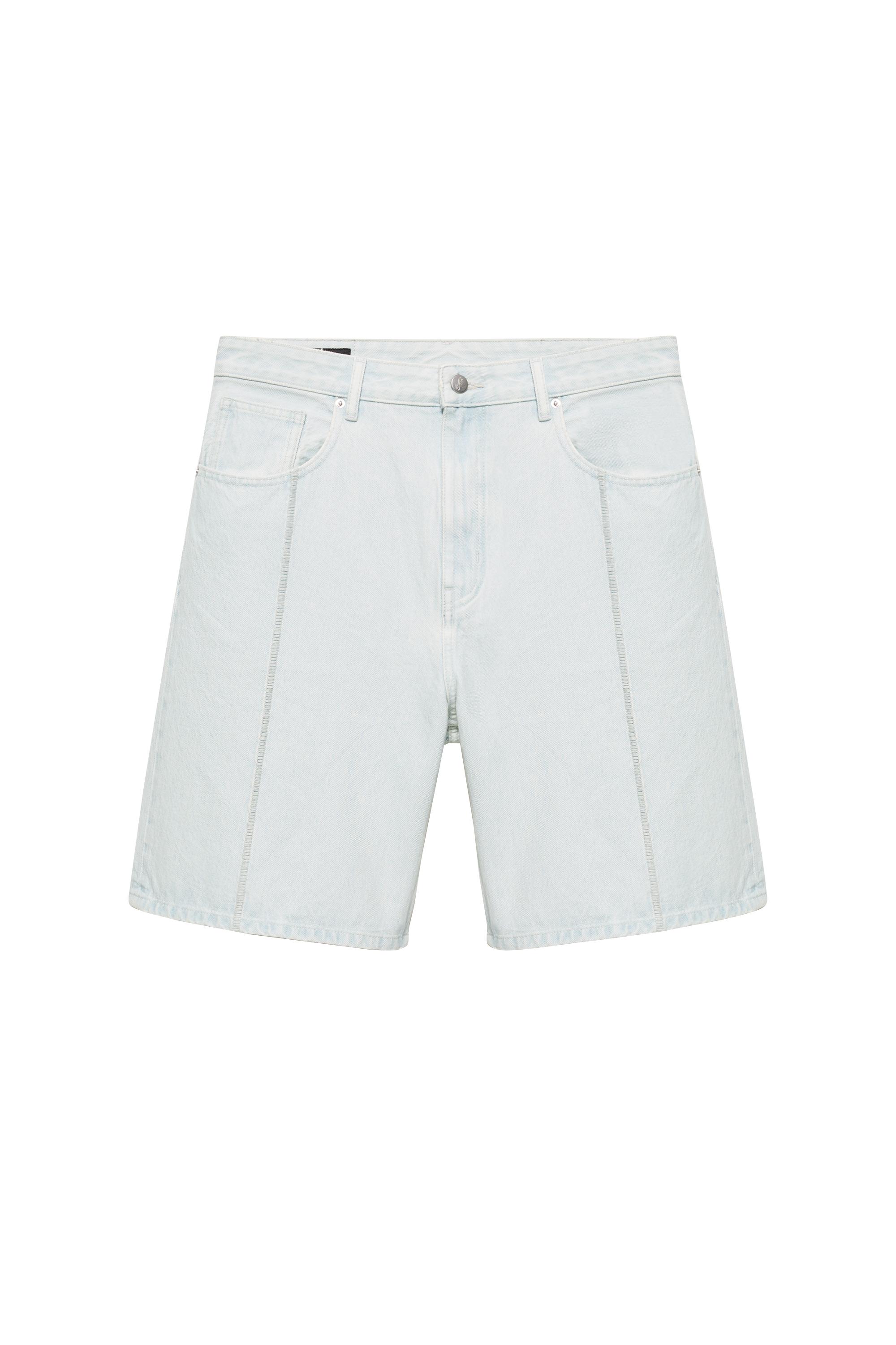 Pull&Bear Dikiş detaylı baggy jean bermuda görsel 5