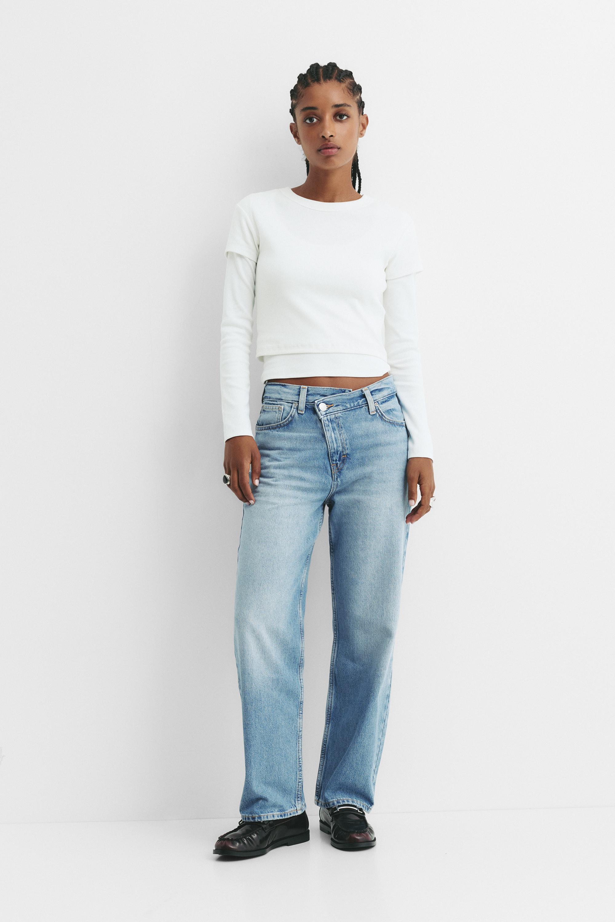 Straight-Leg-Jeans Mit Kreuzbund