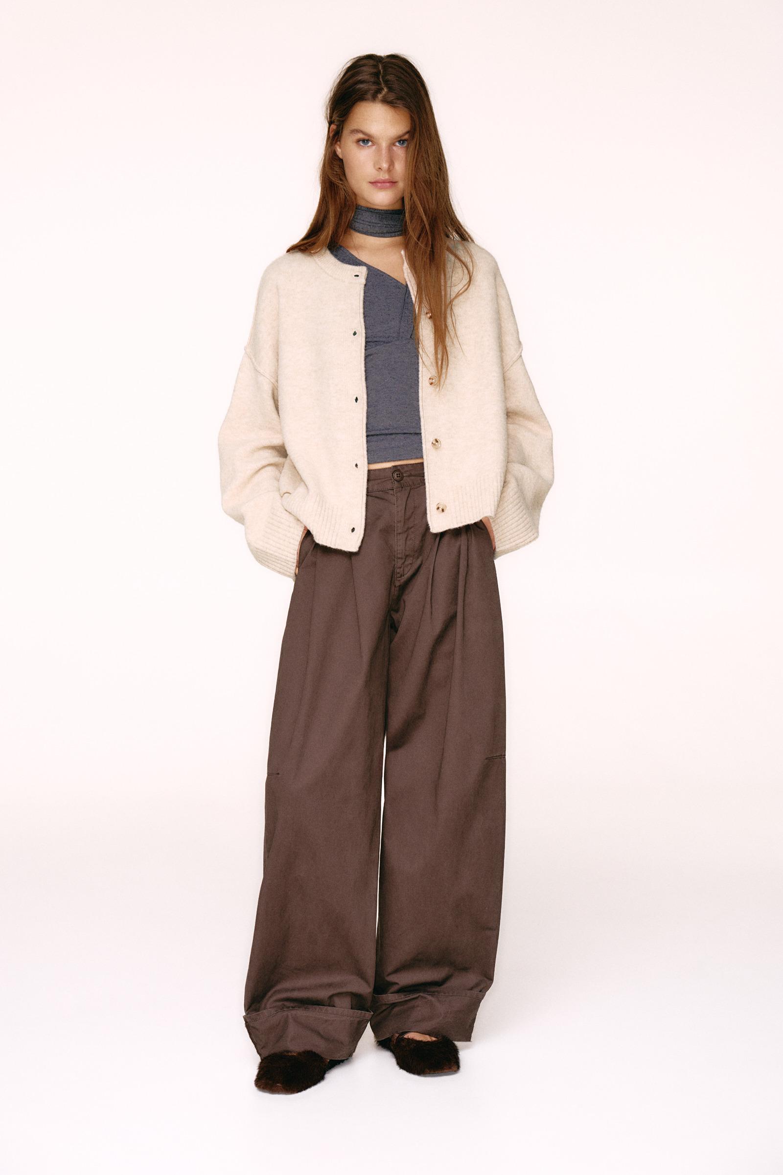 Soft knit cardigan — Sand