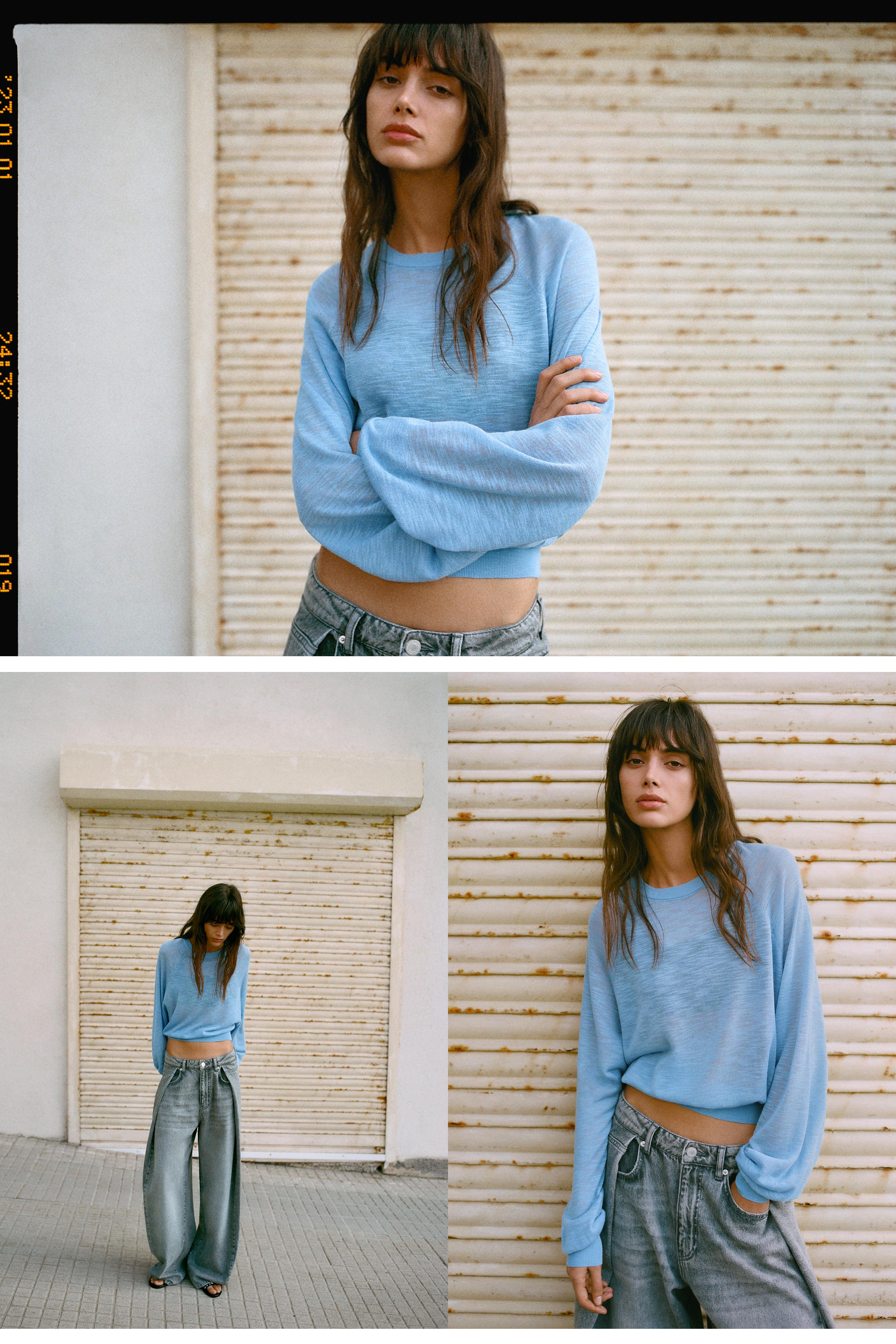 Light knit jumper — Blue