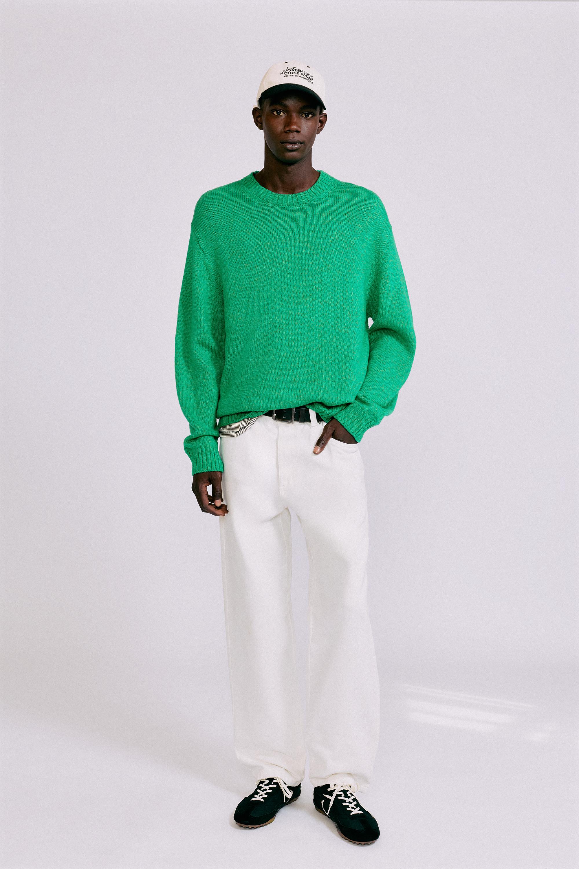 Round neck jumper — Green