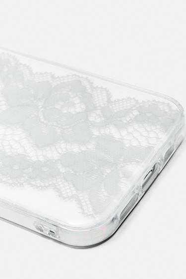 Lace iPhone case — Pastel blue 4