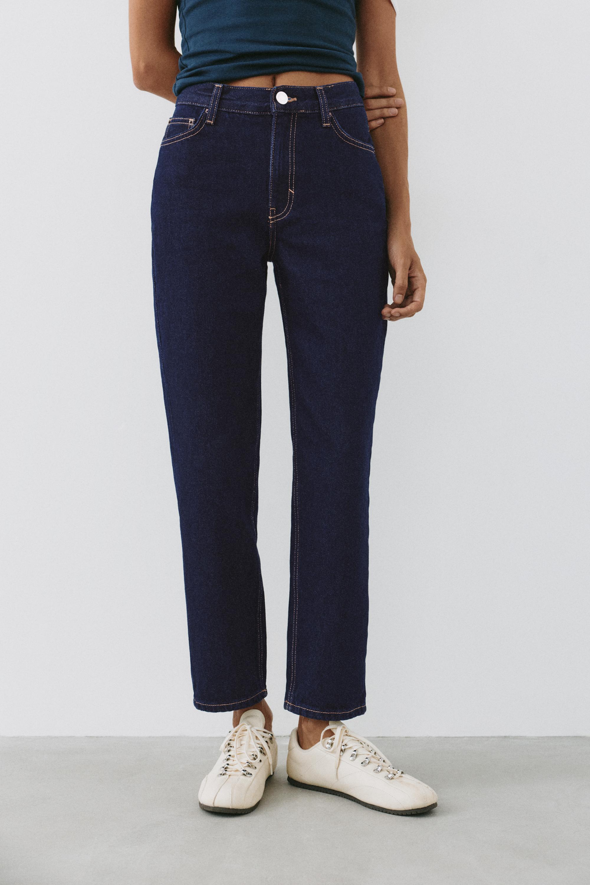 High-waist mom jeans — Ink blue
