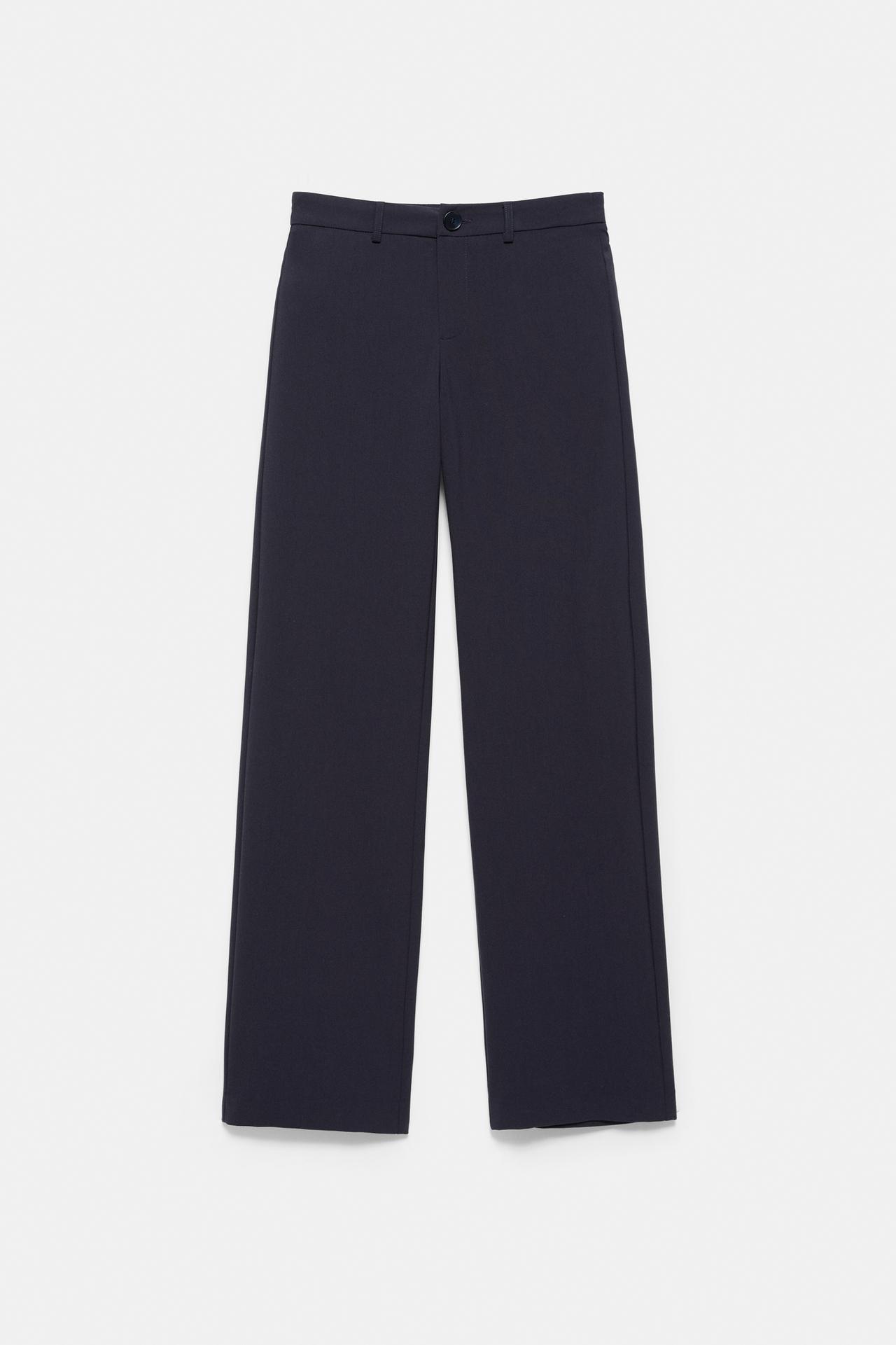 Slim fit straight smart trousers — Dark navy