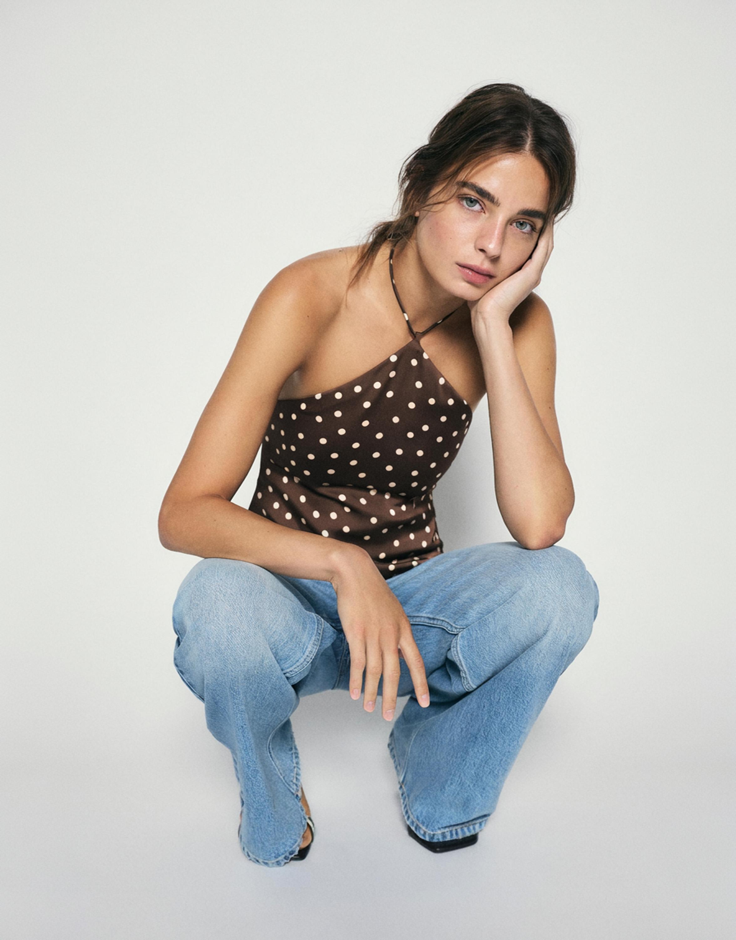 Satin halter top — Print 1