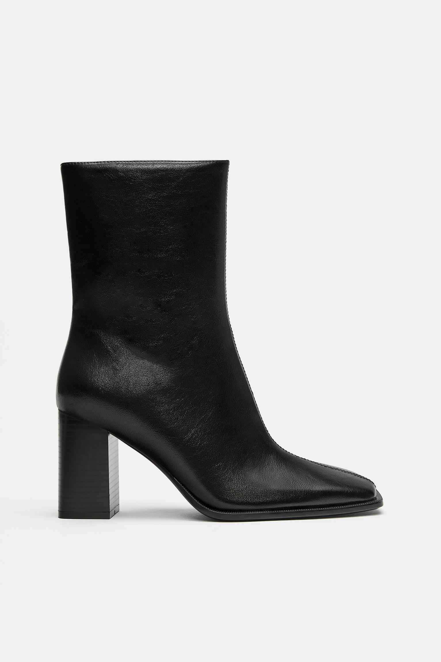 High-heel ankle boots — Black