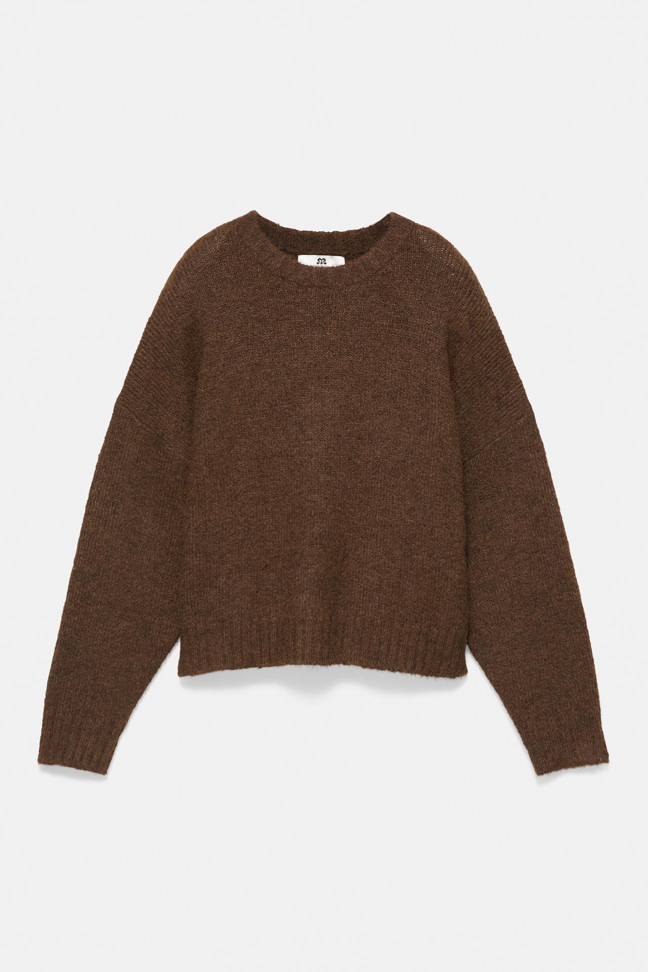 Basic knit jumper — Brown