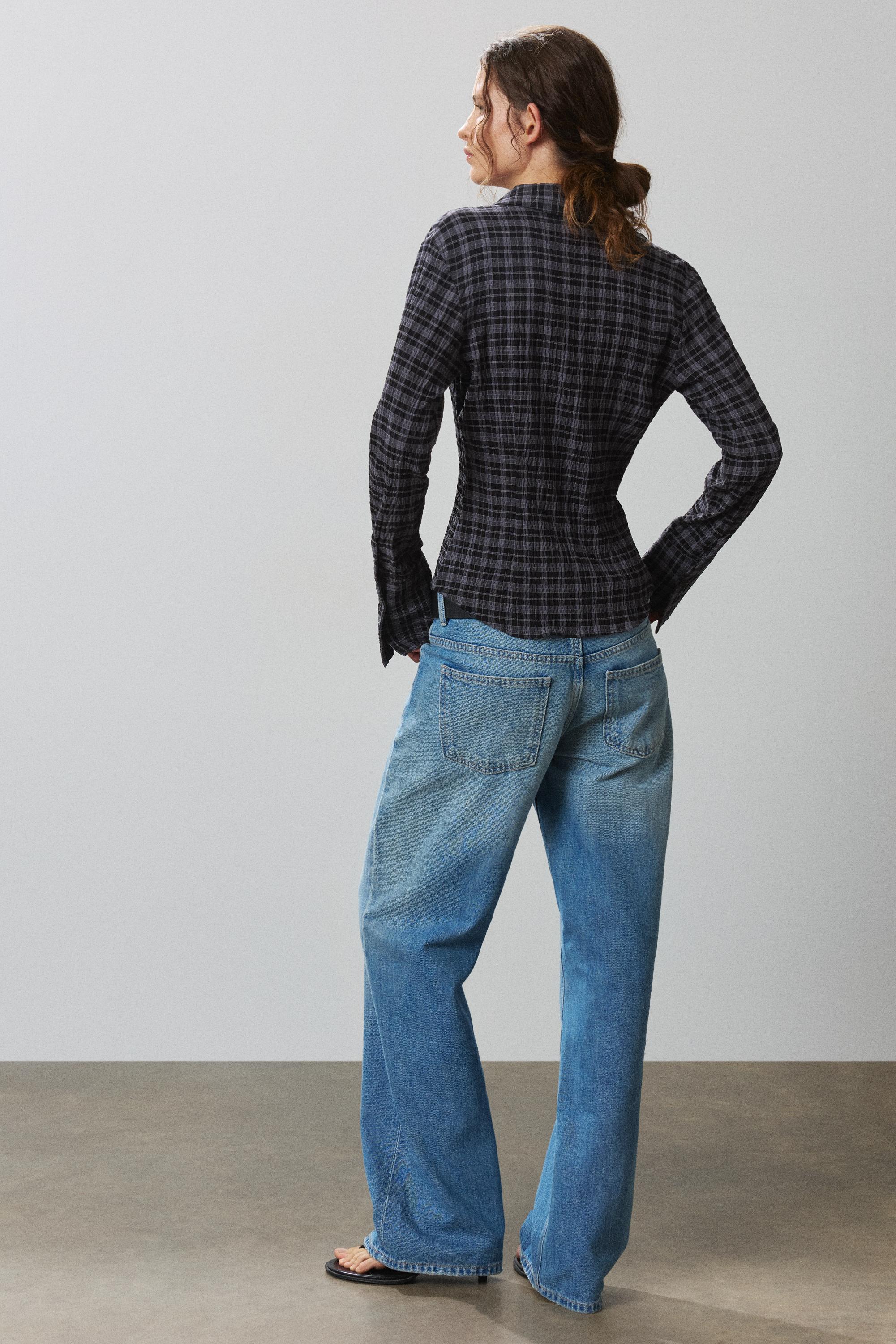Darted check shirt — Anthracite grey