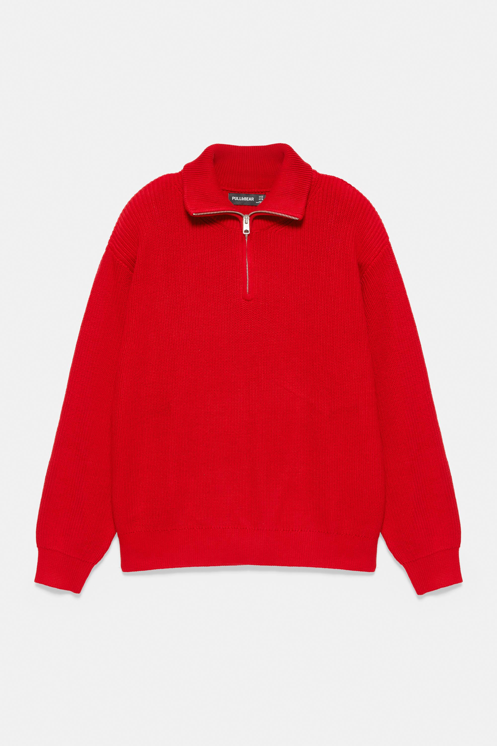 Pull&Bear Fermuarlı triko kazak görsel 4