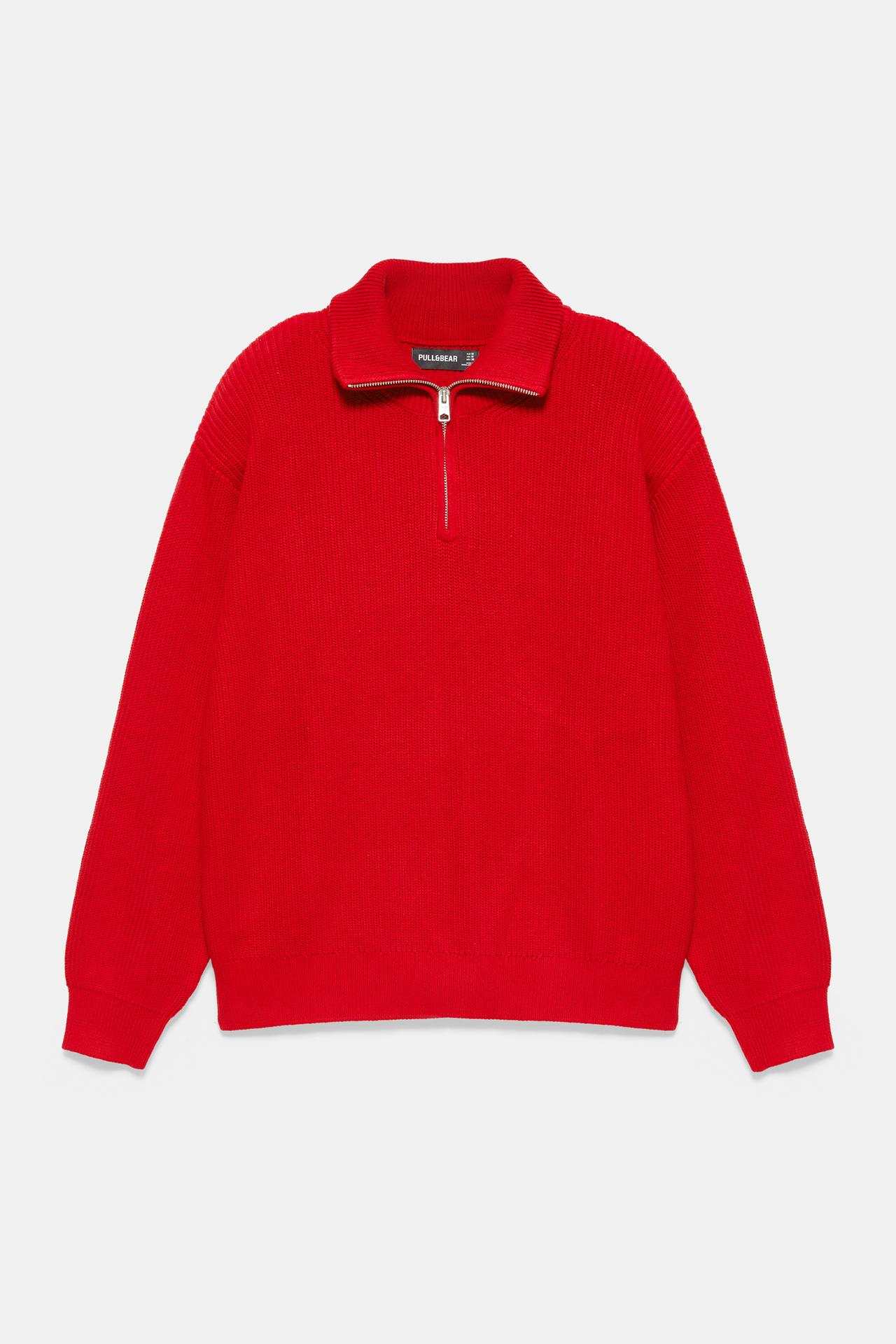 Quarter-zip jumper — Red