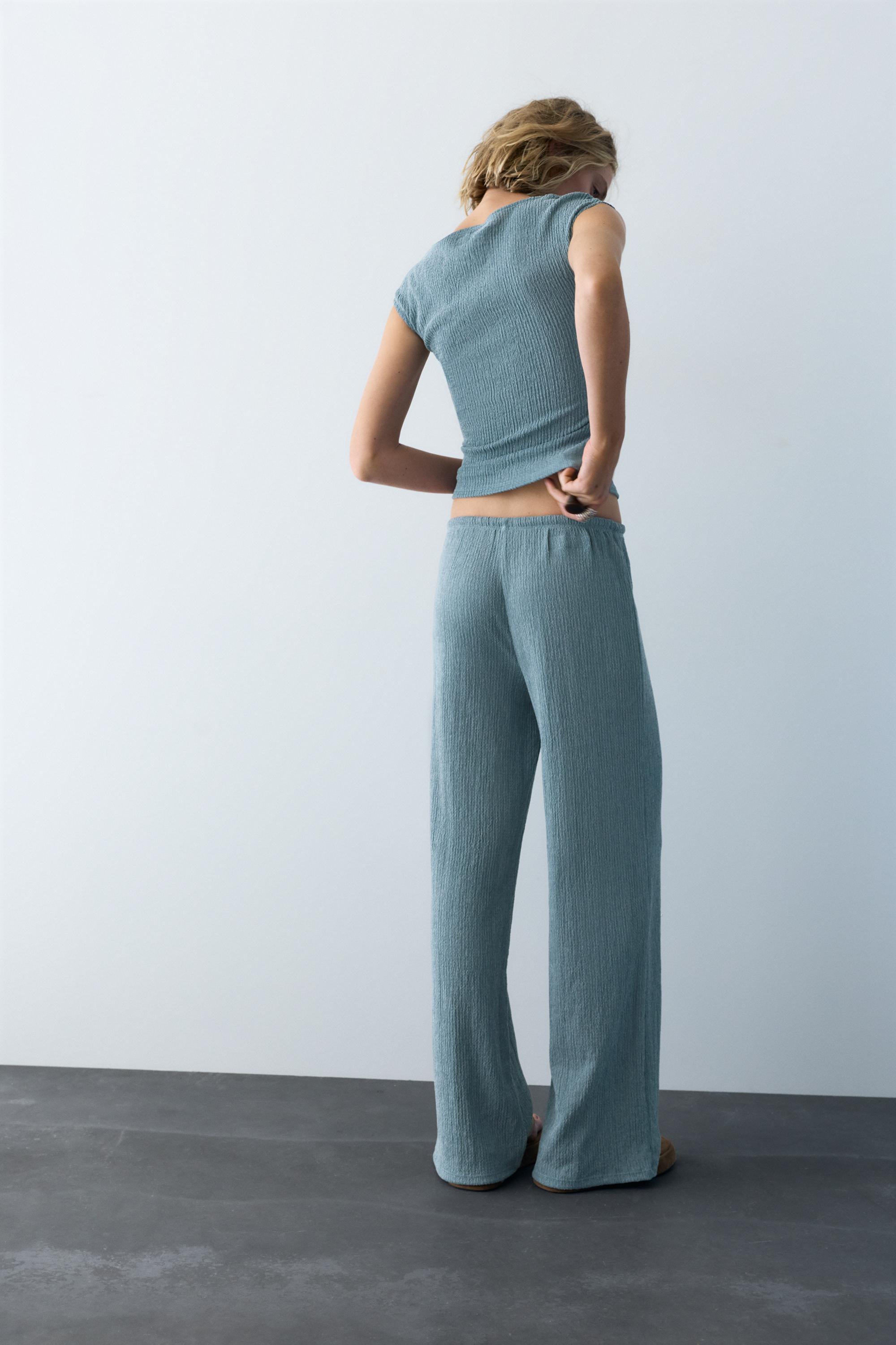 Bambula geniş paça pantolon - Görsel 6