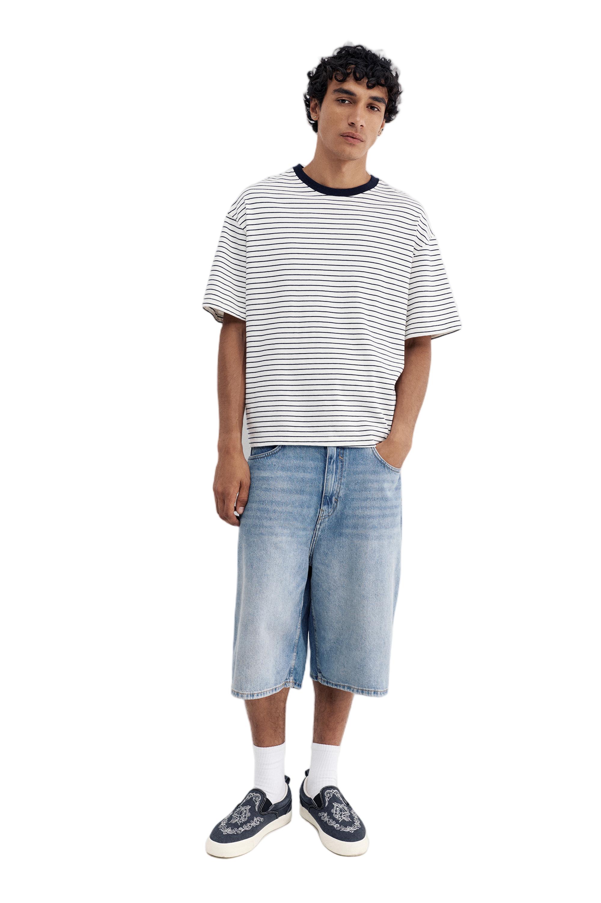 Premium short sleeve T-shirt — Blue/White