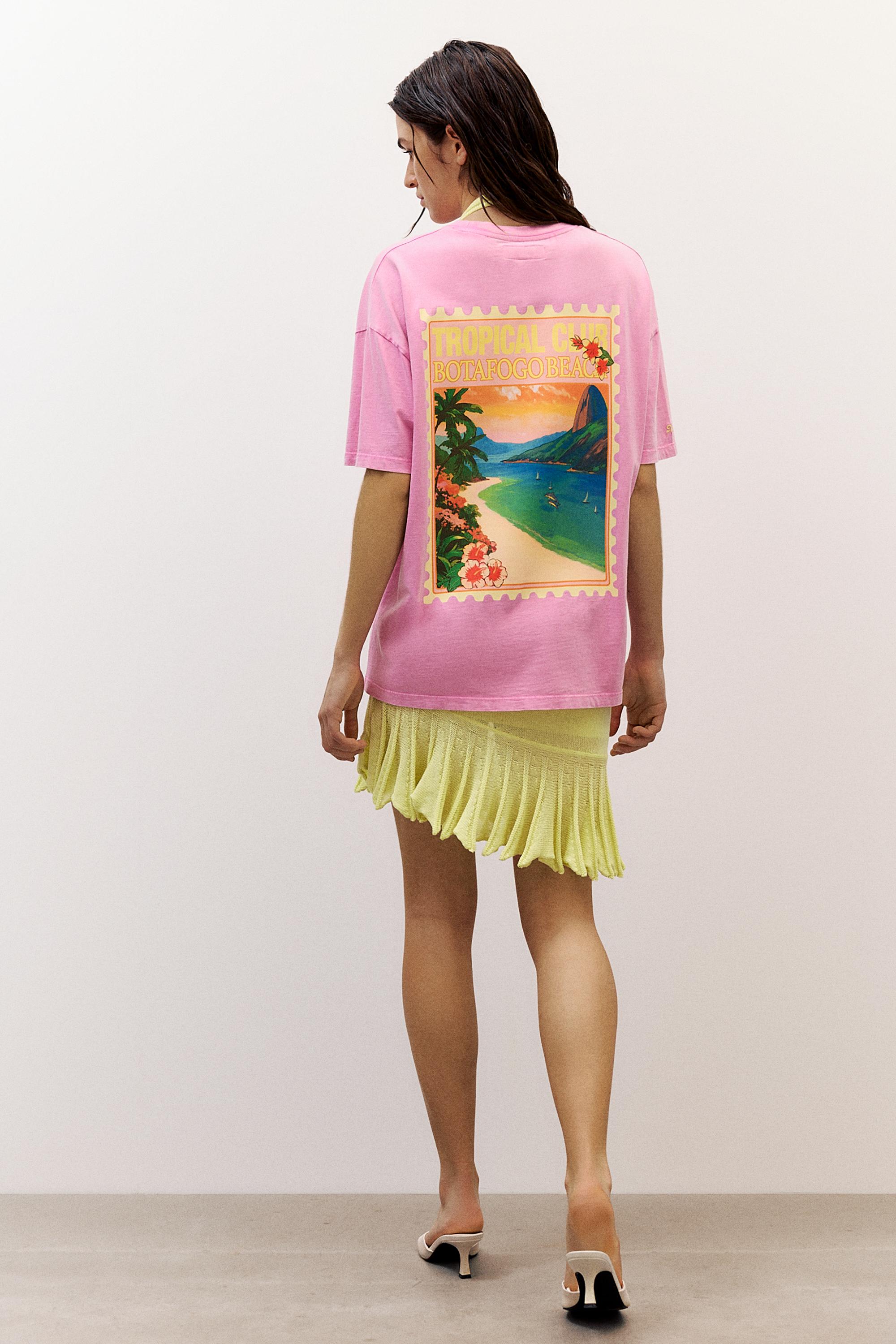 Botafogo Beach oversize T-shirt — Medium pink