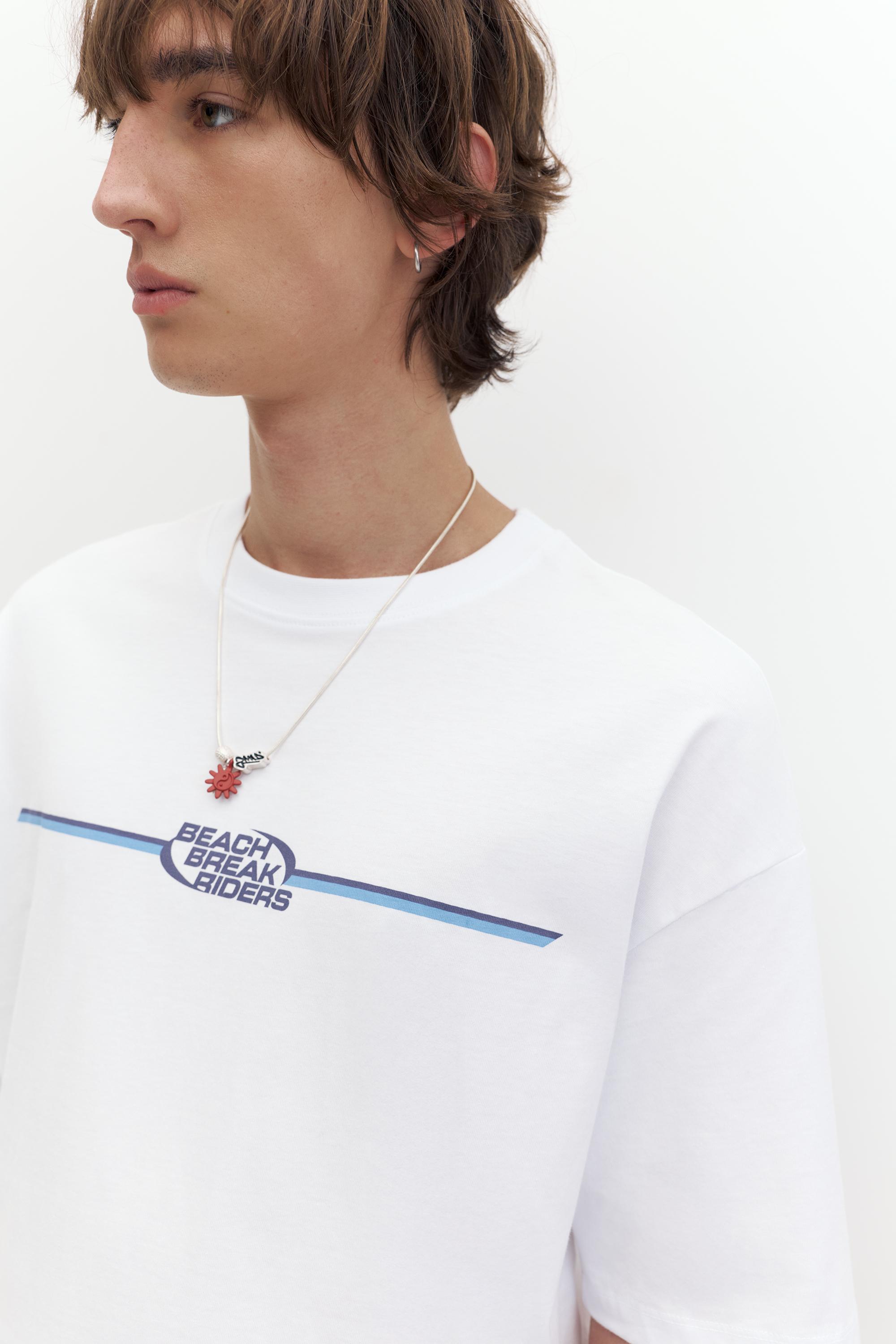 STWD beach graphic T-shirt — Off white