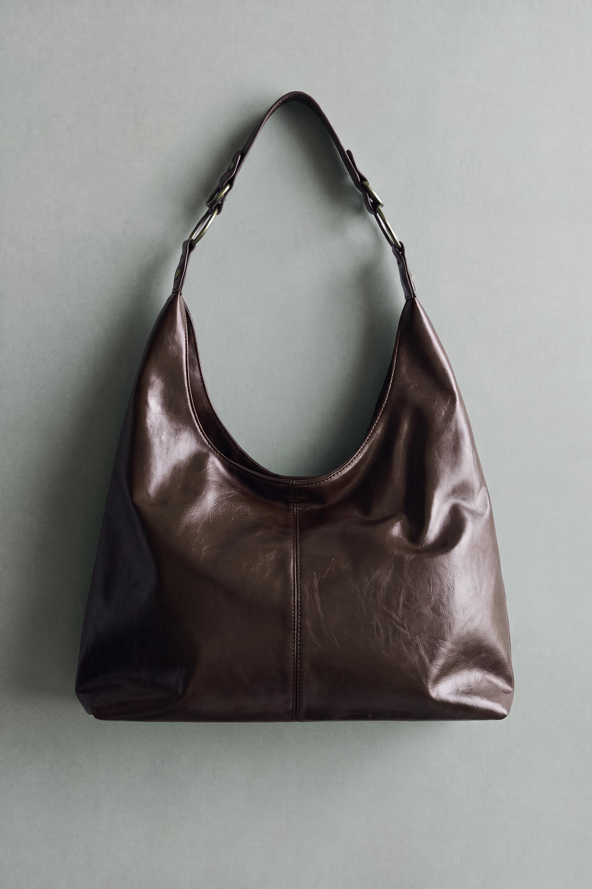 Worn-effect shopper bag — Brown