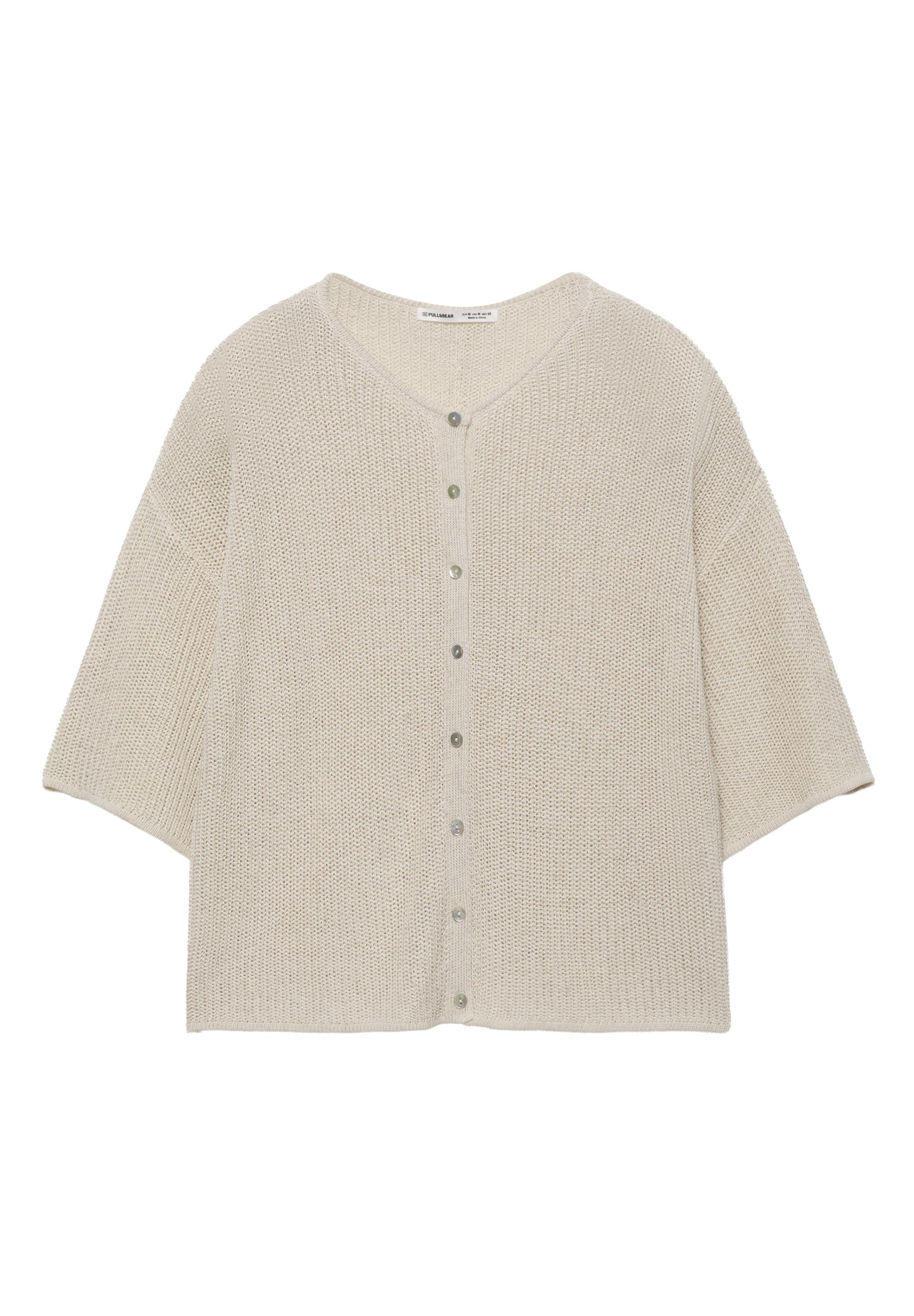 Kısa kollu düğmeli hırka