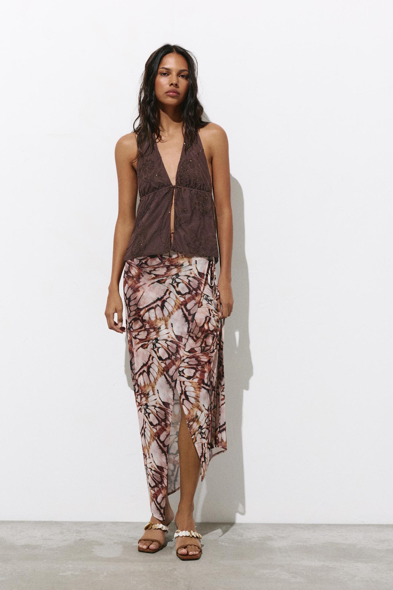 Sequin halter top — Brown