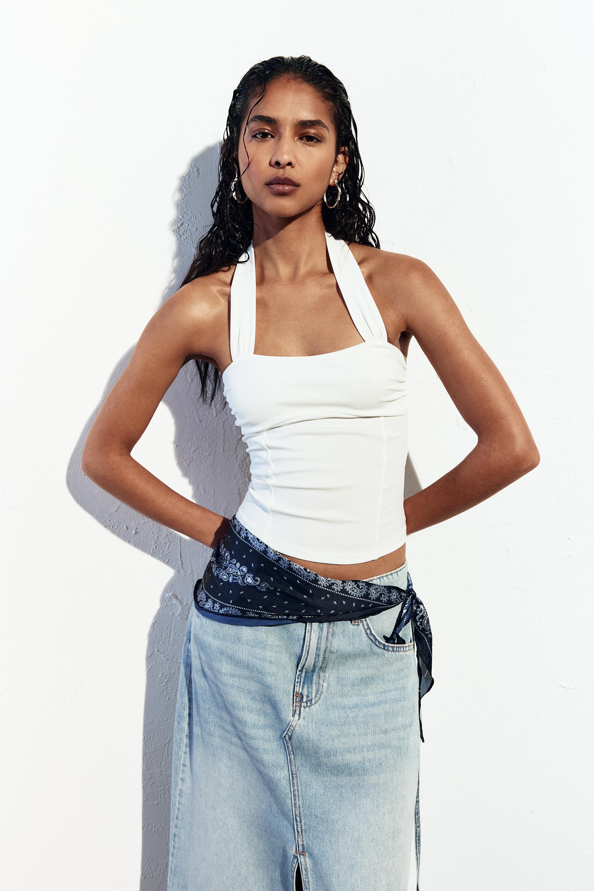 Top Mit Carré-Ausschnitt