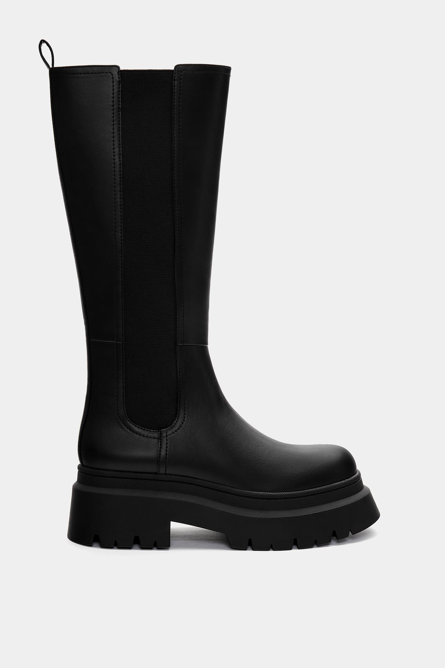 Platte laars met trackzool - PULL\u0026BEAR