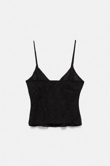 Lace corsetry-inspired top — Black 4