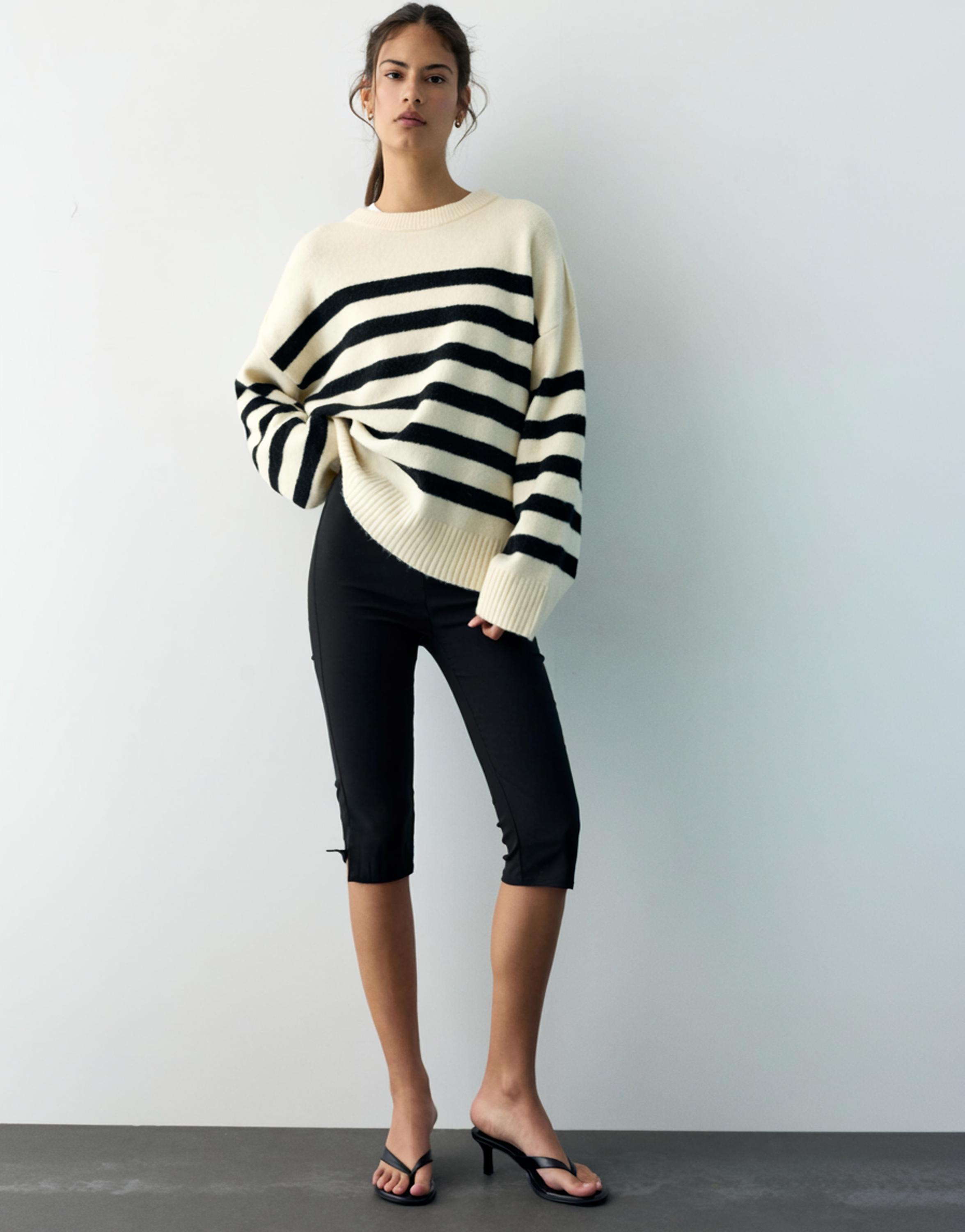 Striped jumper — Ecru