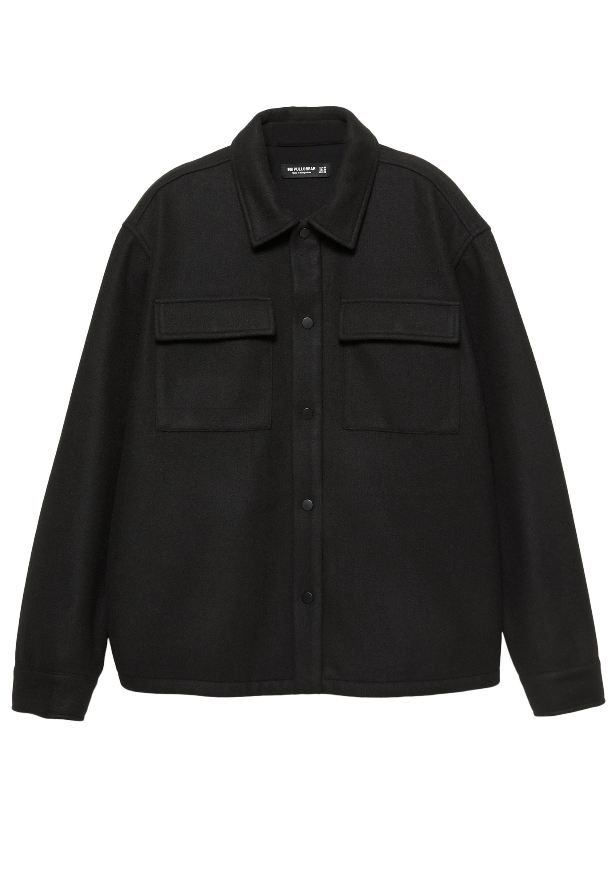 Cepli yünlü ince ceket - Görsel 3