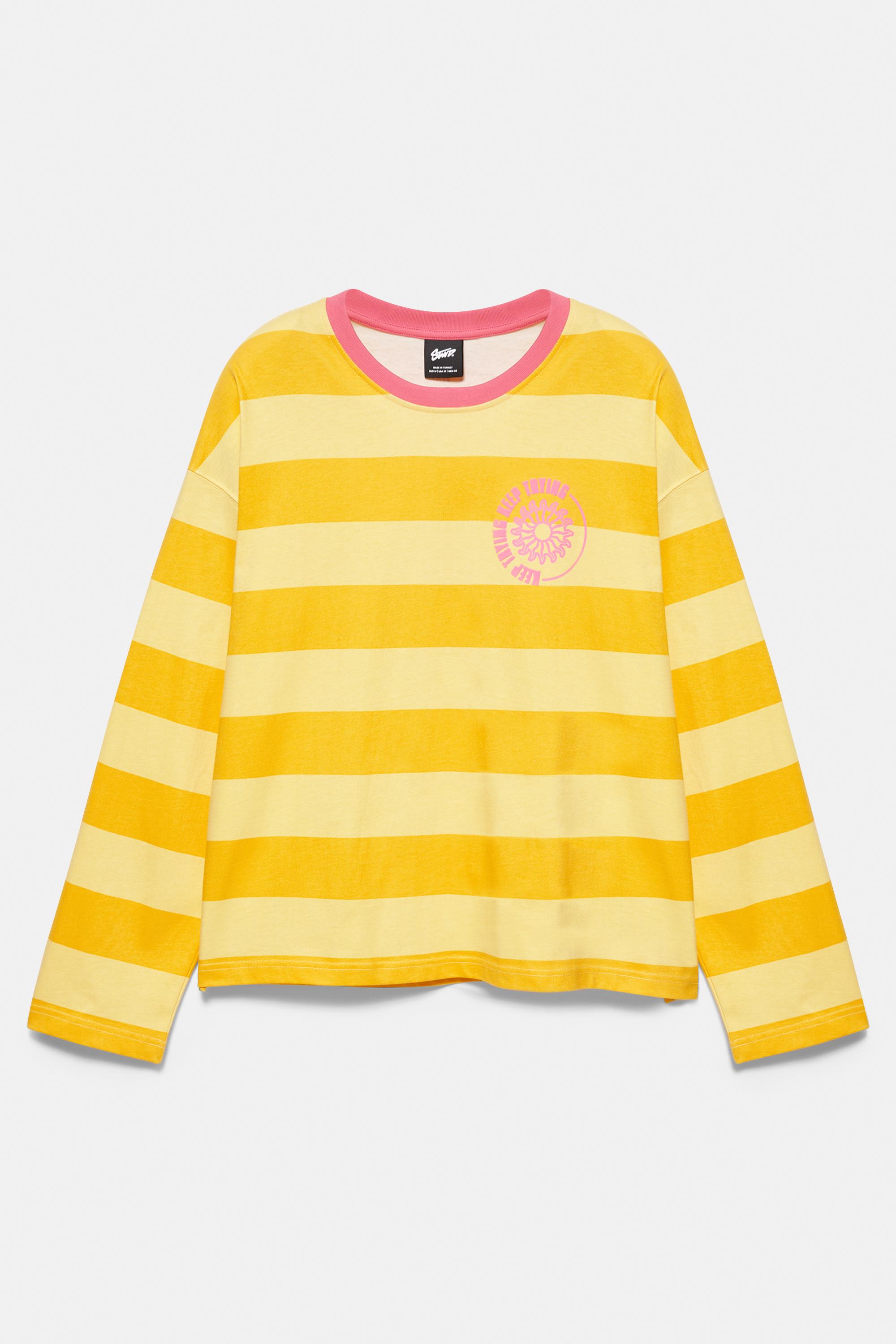 STWD boxy striped T-shirt — Yellow
