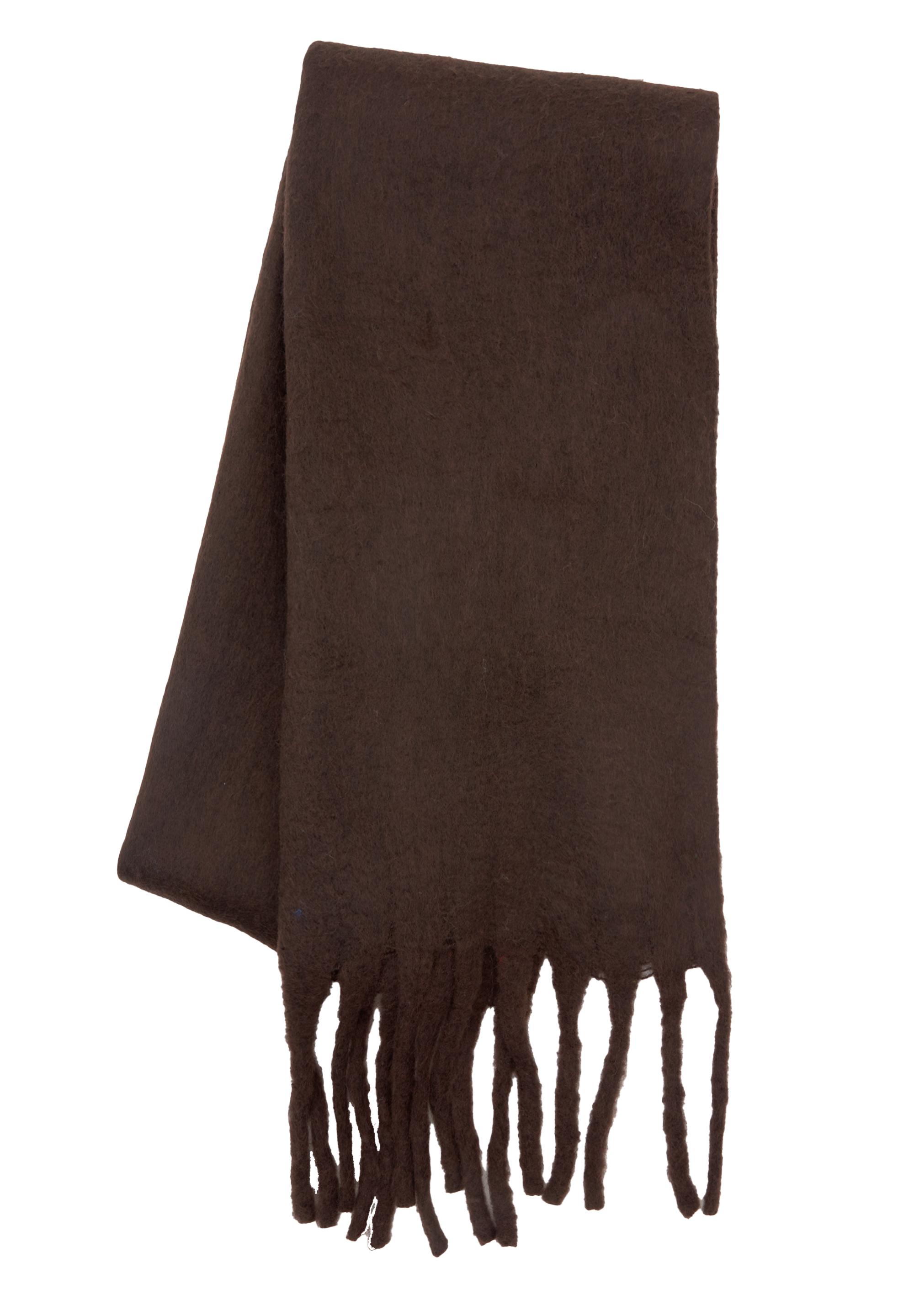 Maxi mohair-effect scarf — Brown