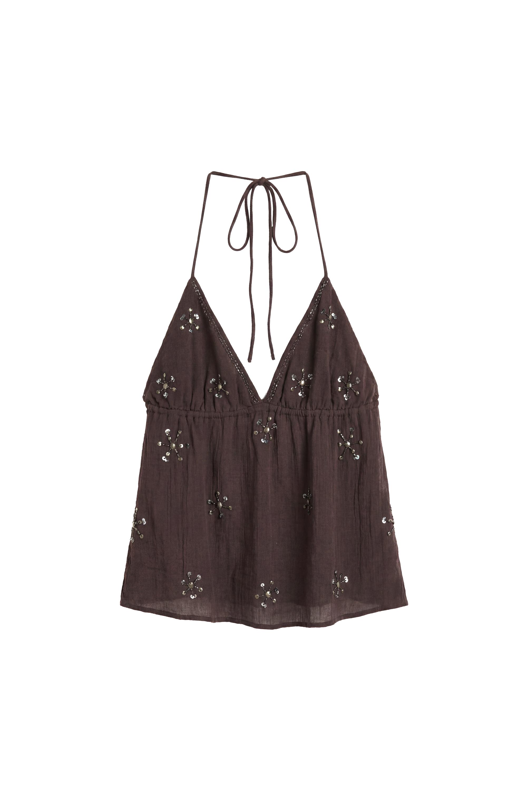 Pull&Bear Halter boncuklu top görsel 4