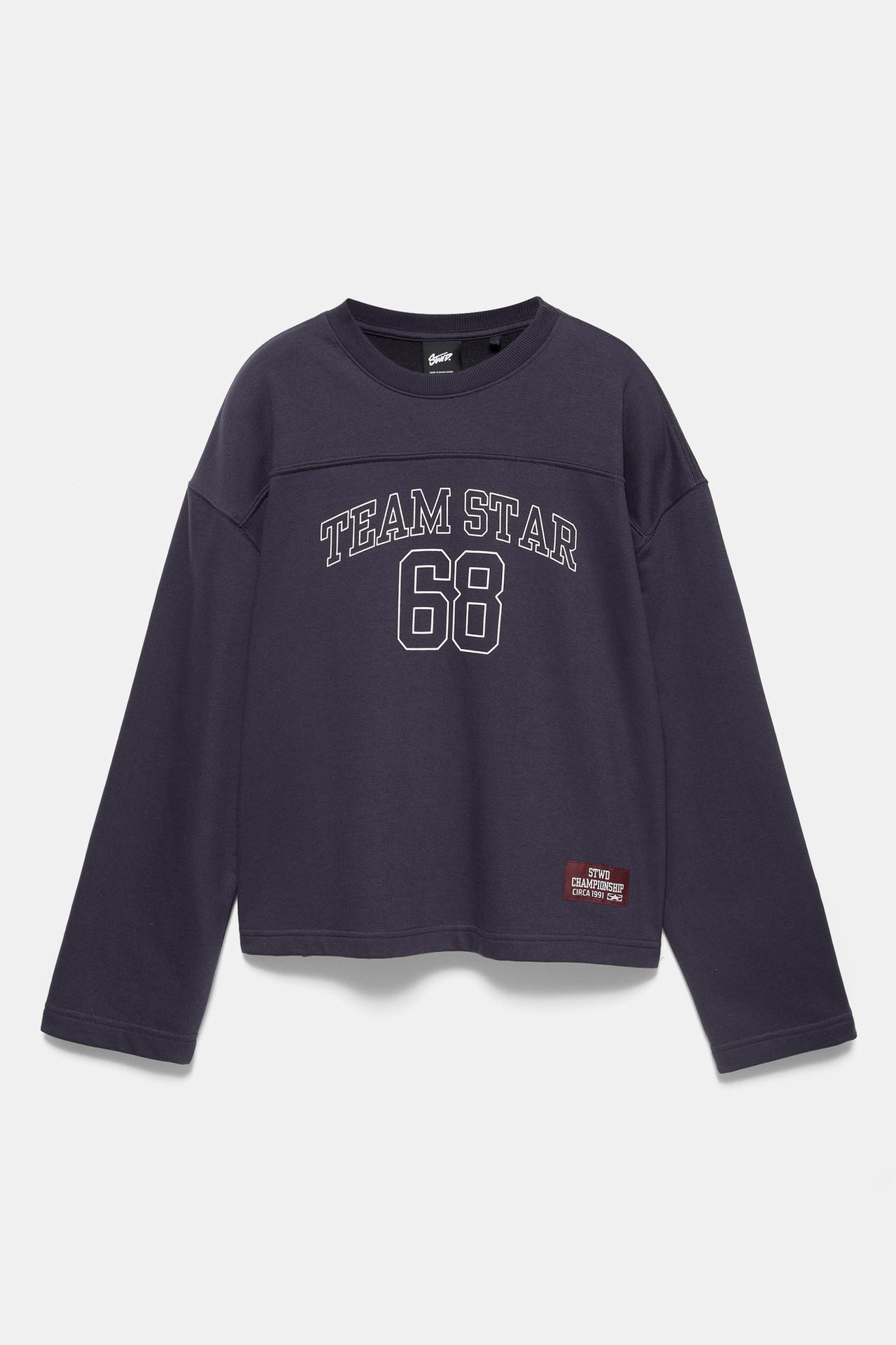 STWD number graphic sweatshirt — Navy
