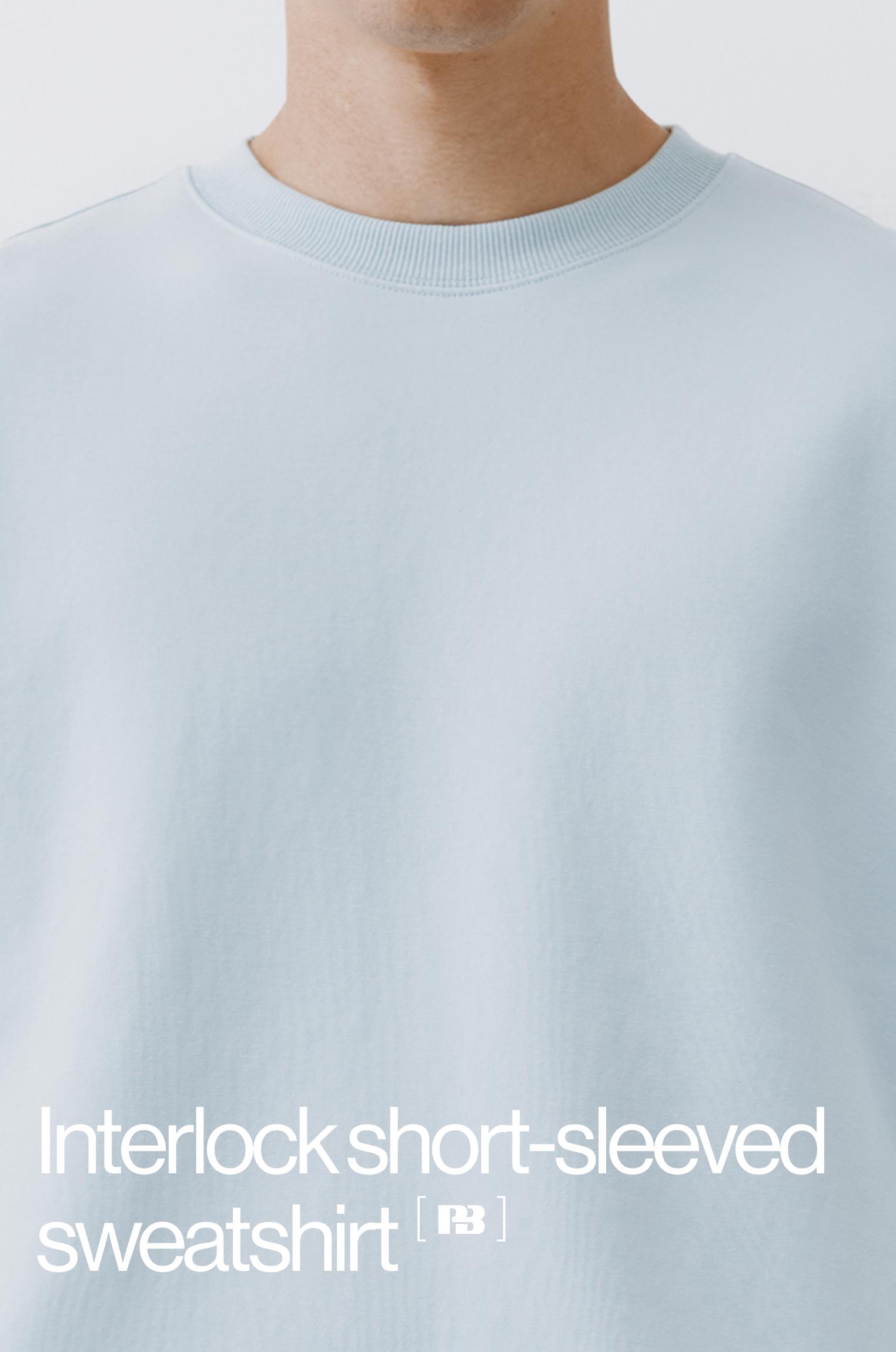 Interlock short sleeve sweatshirt — Sky blue