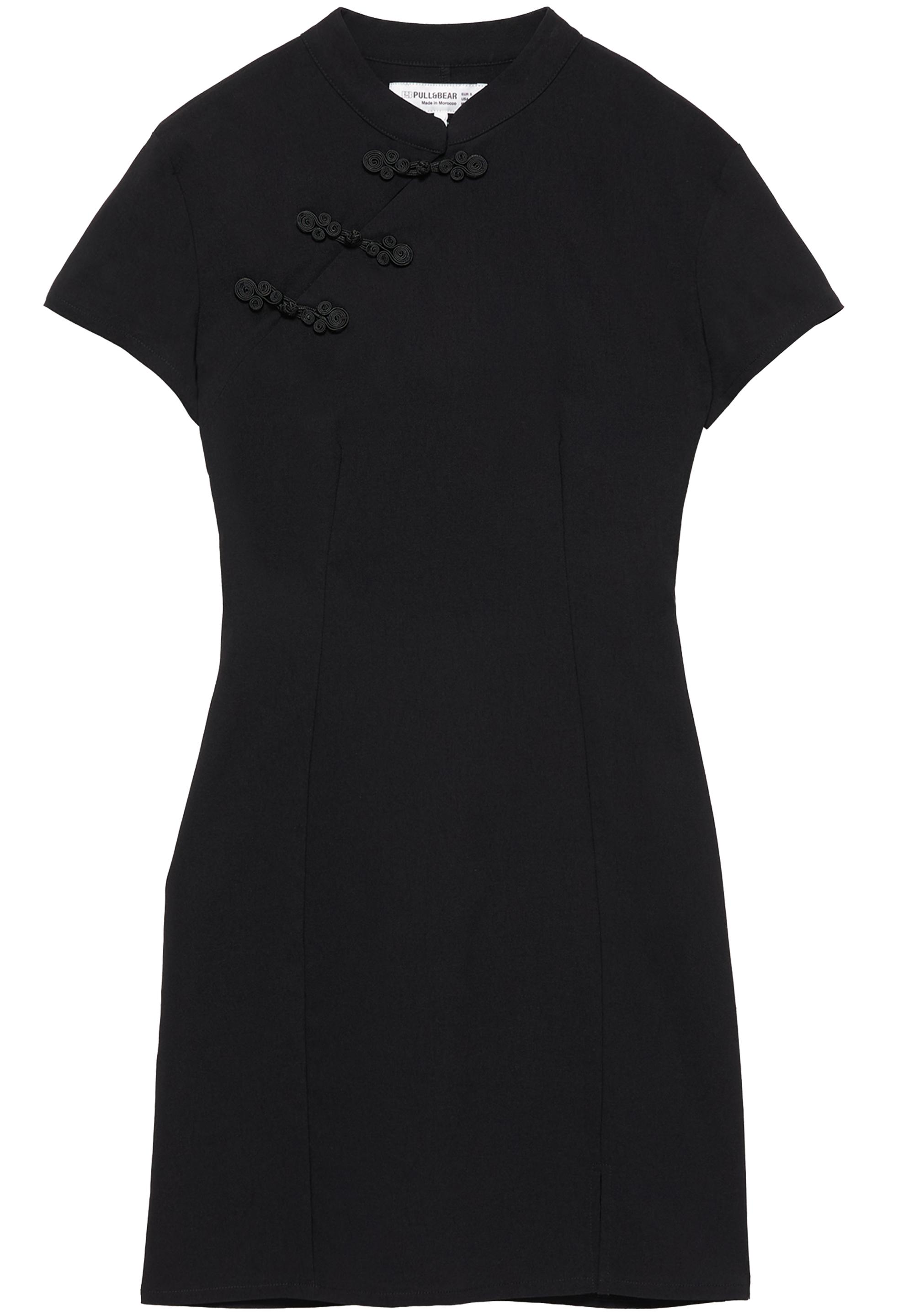 Short dress with knot buttons — Black