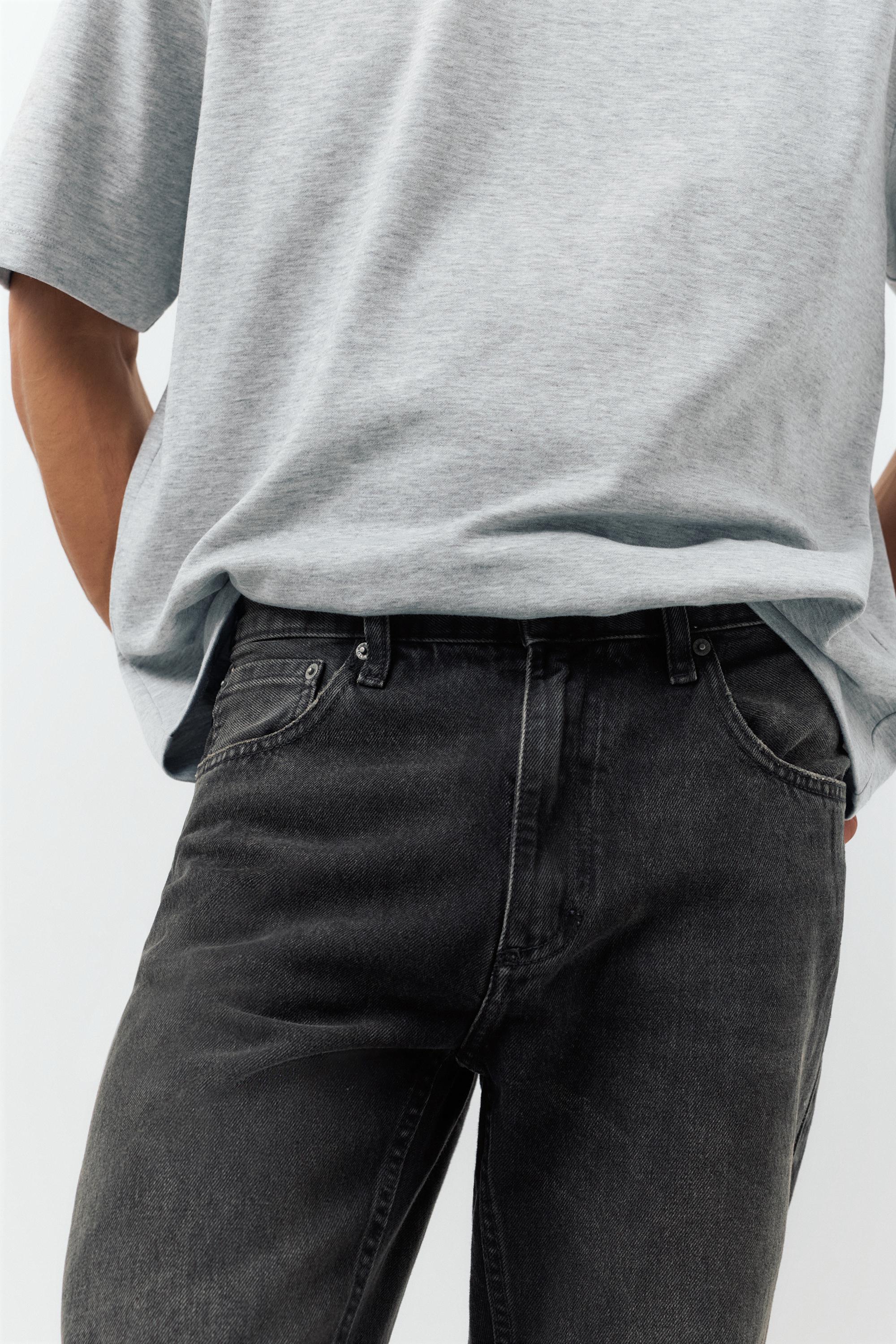 Straight-leg jeans — Faded black