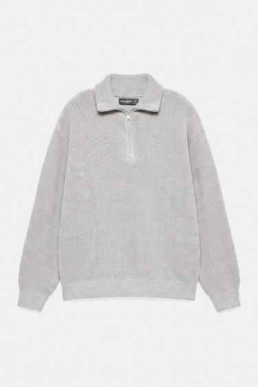 Quarter-zip jumper — Grey marl 5