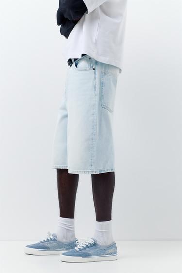 Skater denim Bermuda shorts — Pale blue 5
