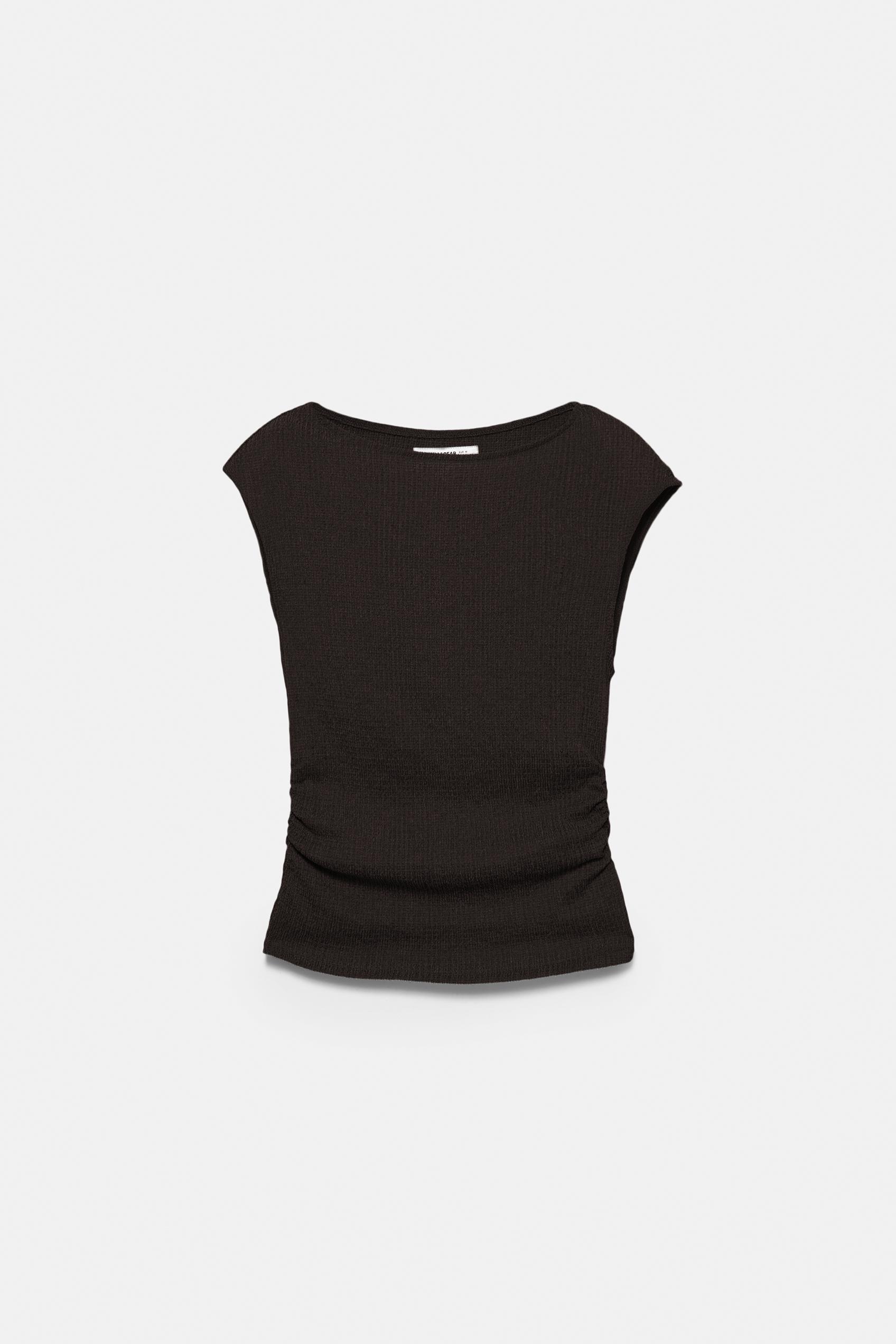 Crepe top — Brown