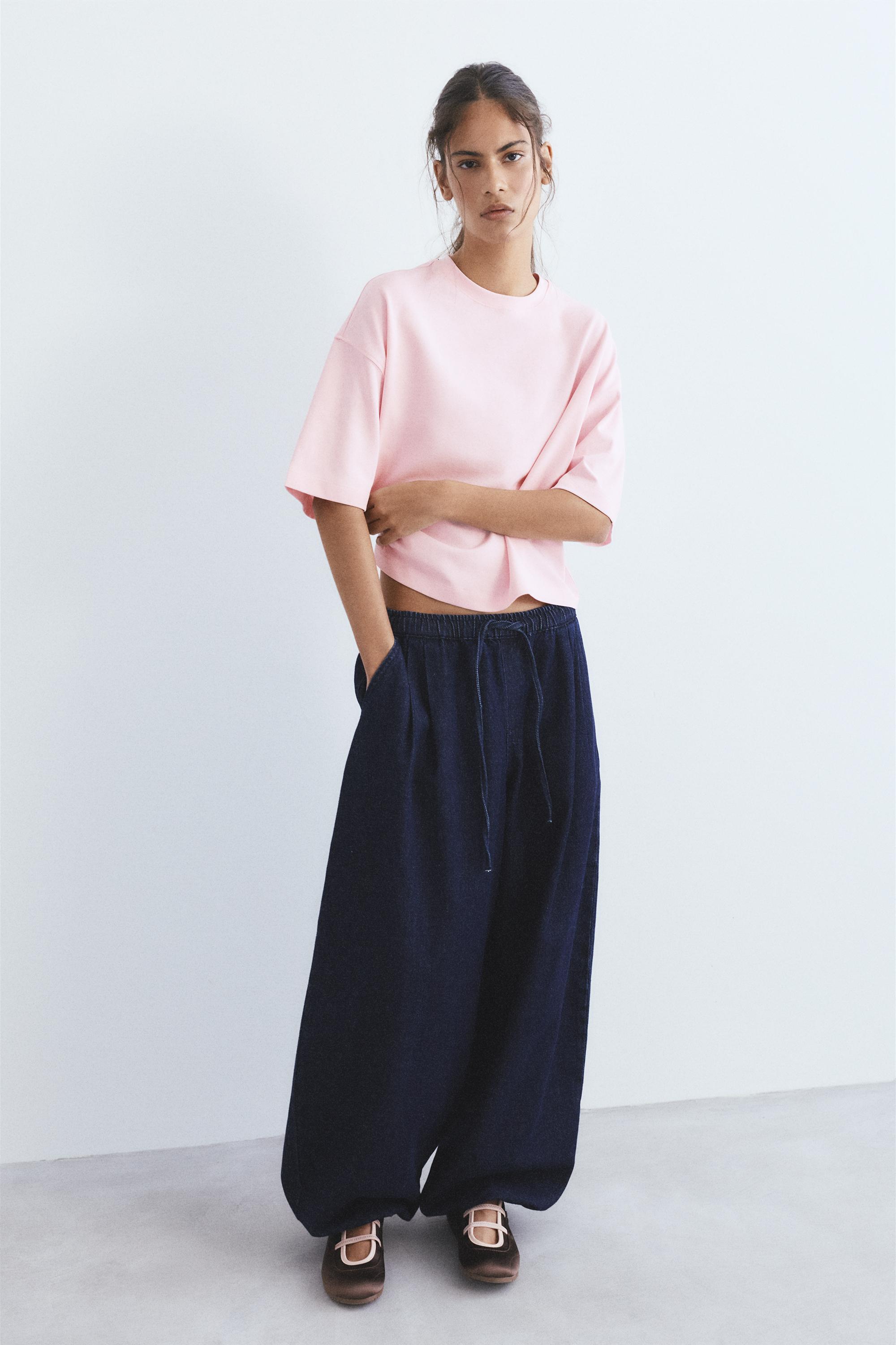 Boxy fit short sleeve T-shirt — Pale pink