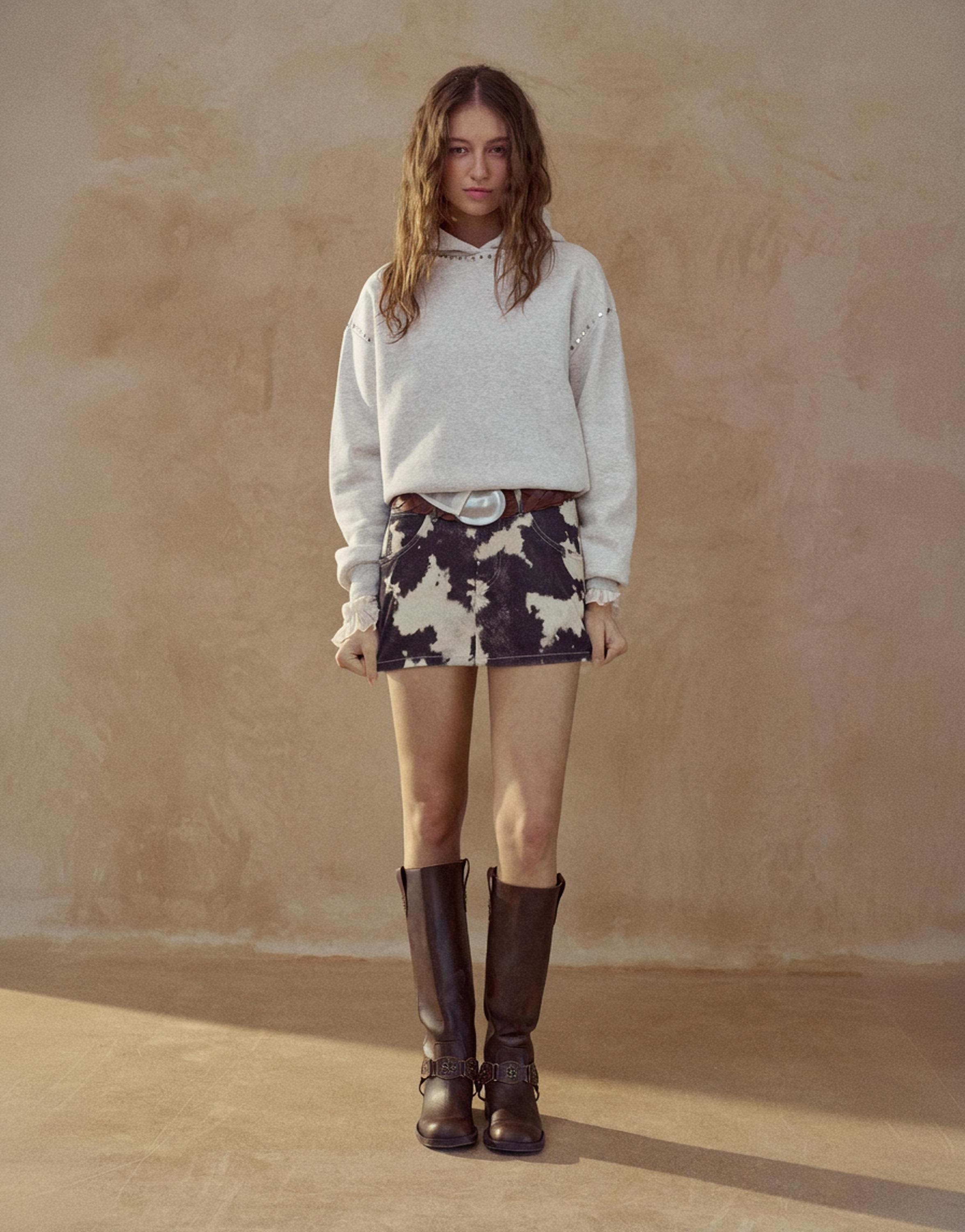 Çıtçıtlı kapüşonlu sweatshirt - Görsel 8