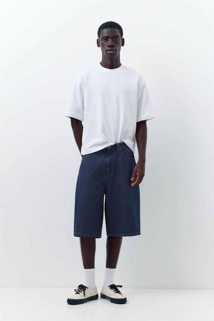 Skater denim Bermuda shorts — Navy