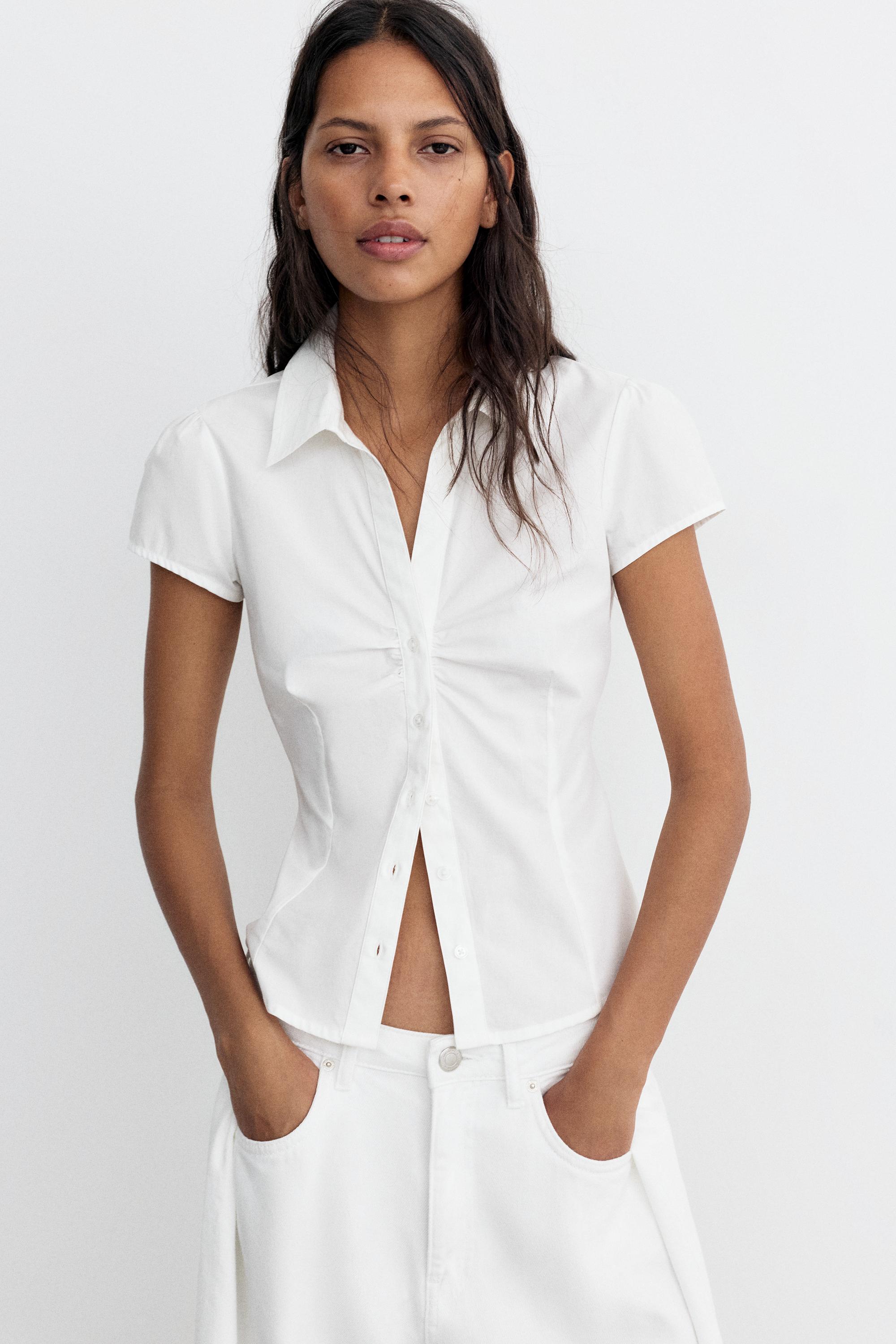 Slim fit short sleeve shirt — White