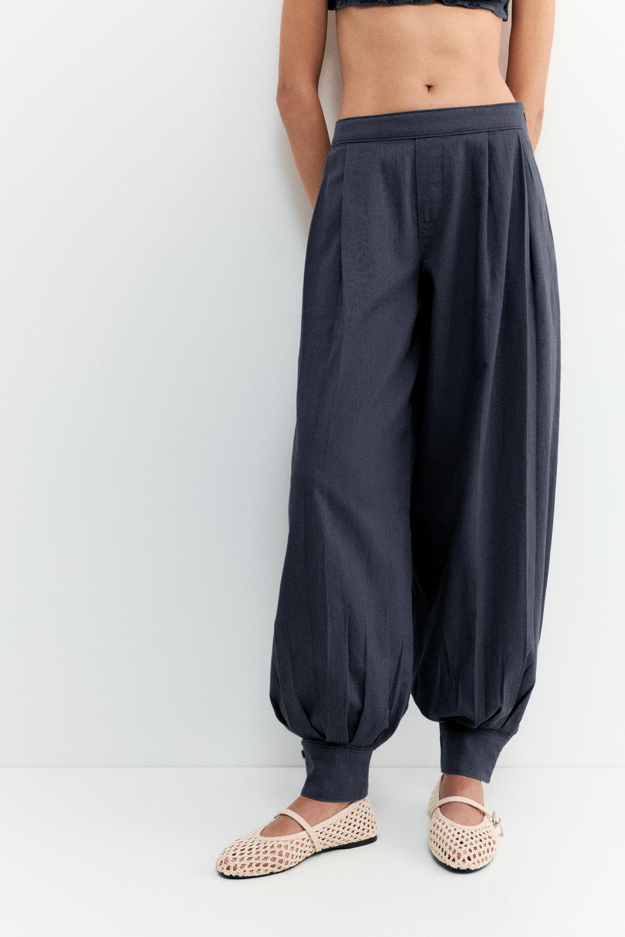 Rustic sarouel trousers — Grey blue