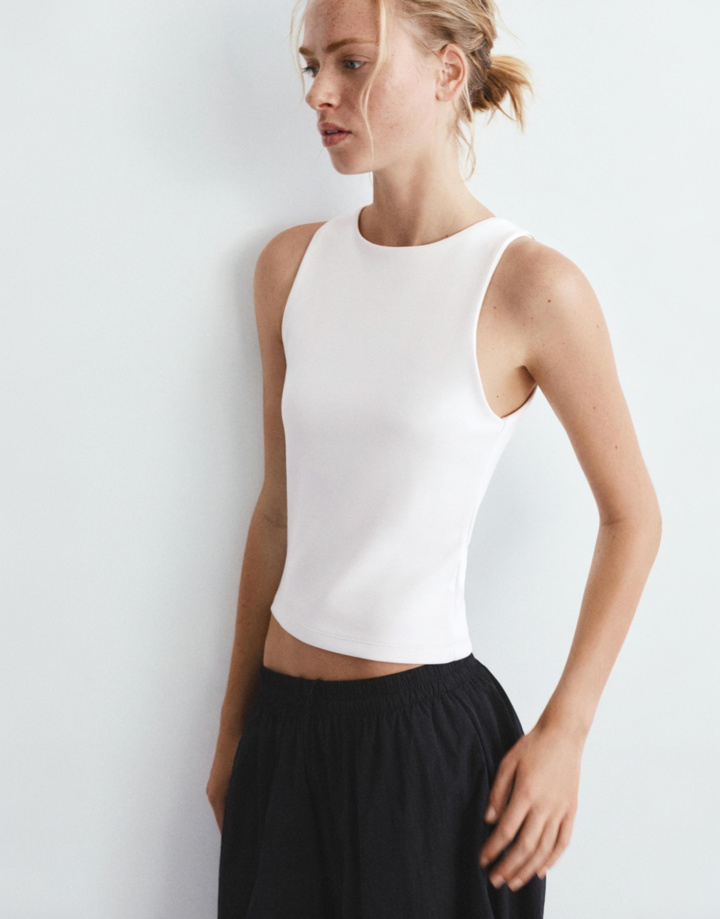 Soft-touch tank top — Ecru
