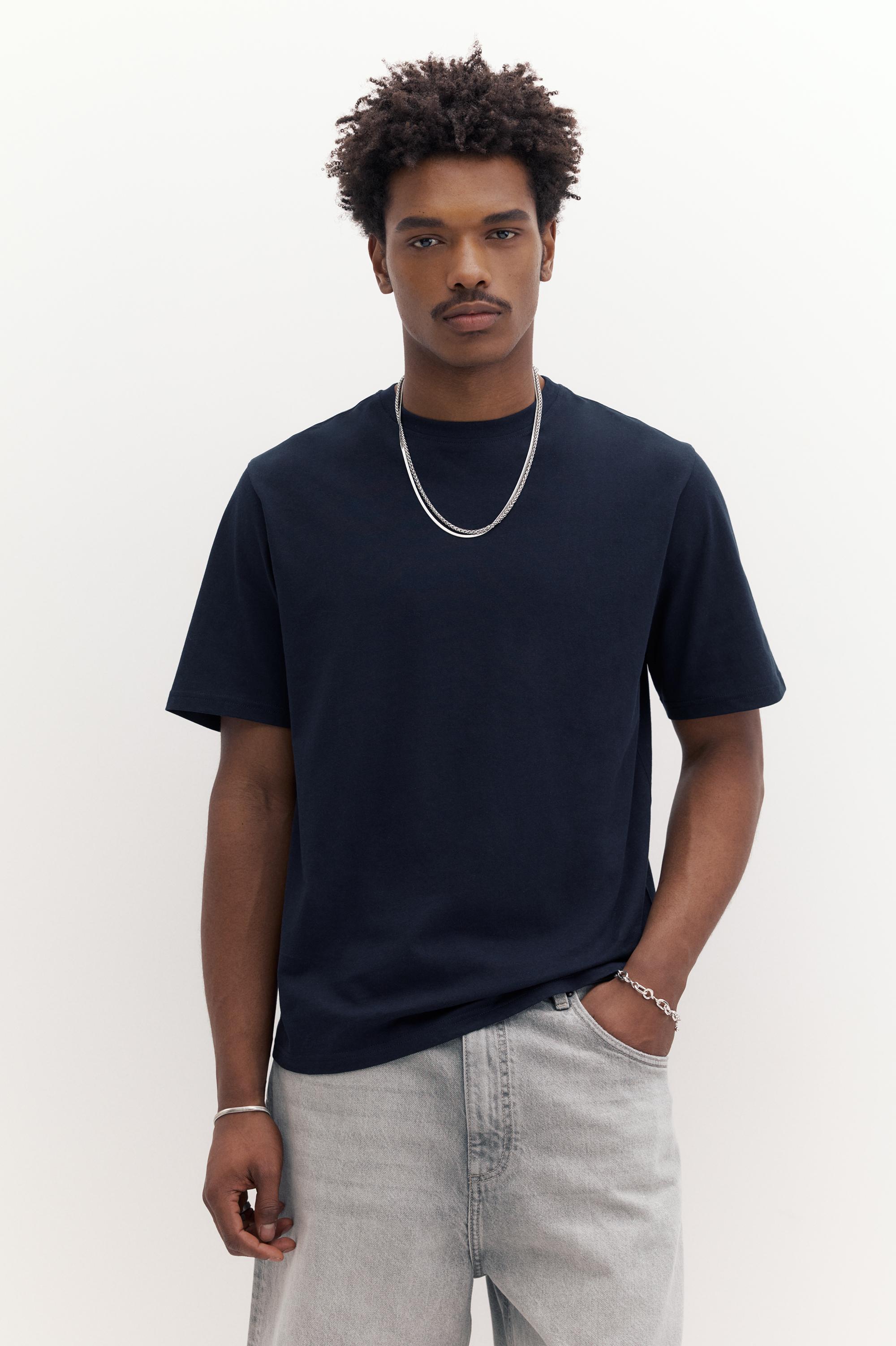 Basic-T-Shirt Mit Kurzen Ärmeln Aus Baumwolle