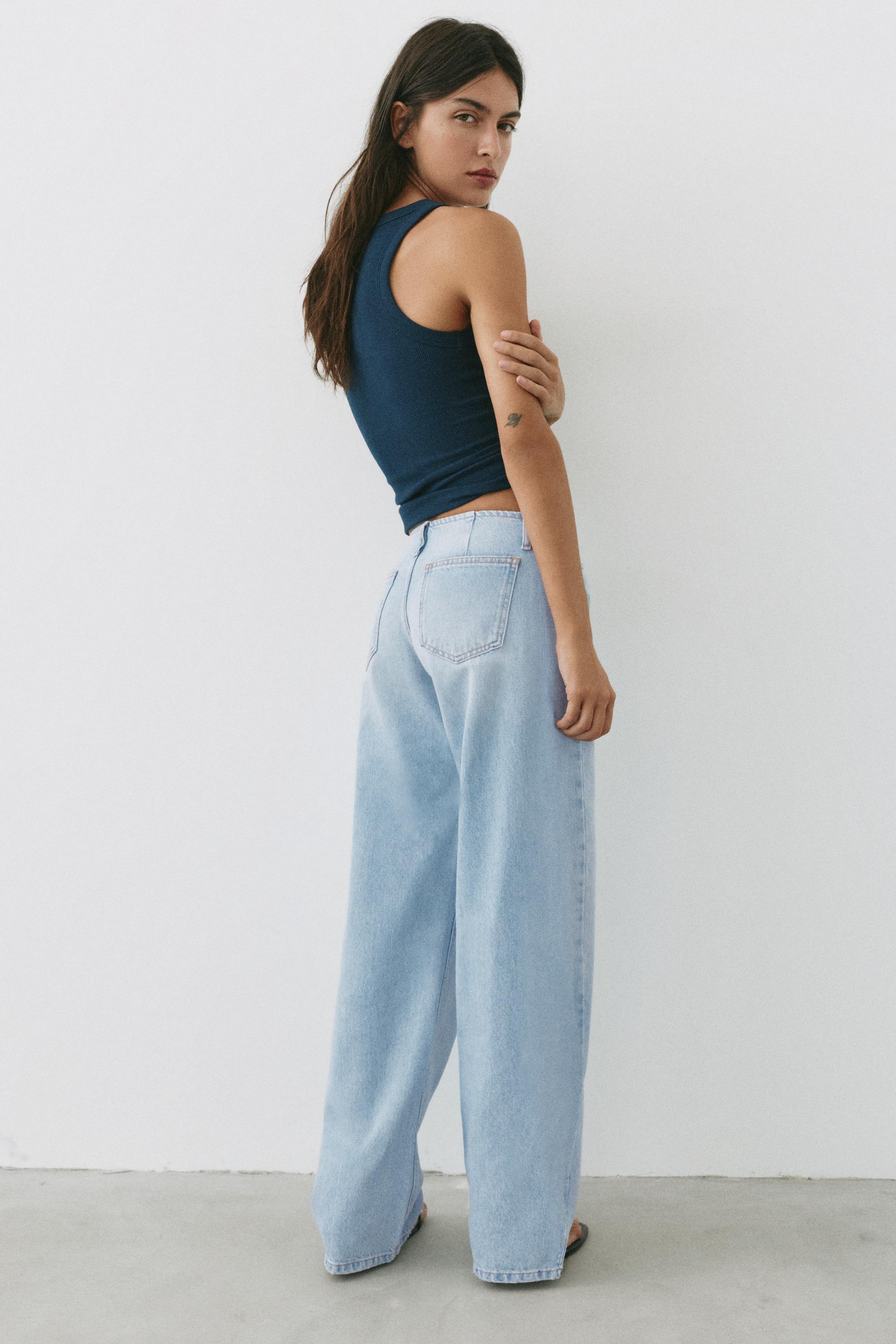 Low-rise straight-leg jeans — Pale blue
