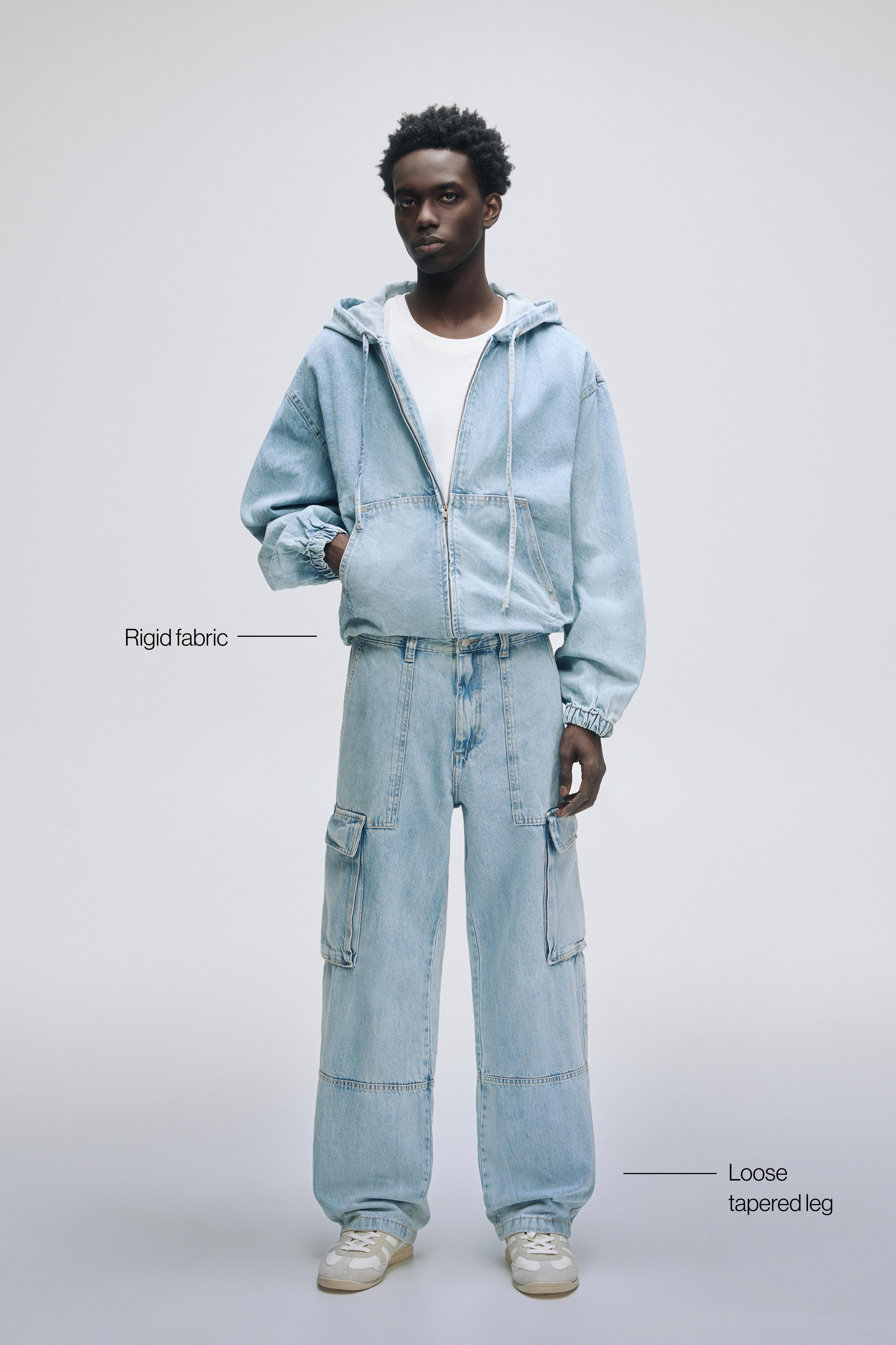 Baggy cargo jeans — Medium blue