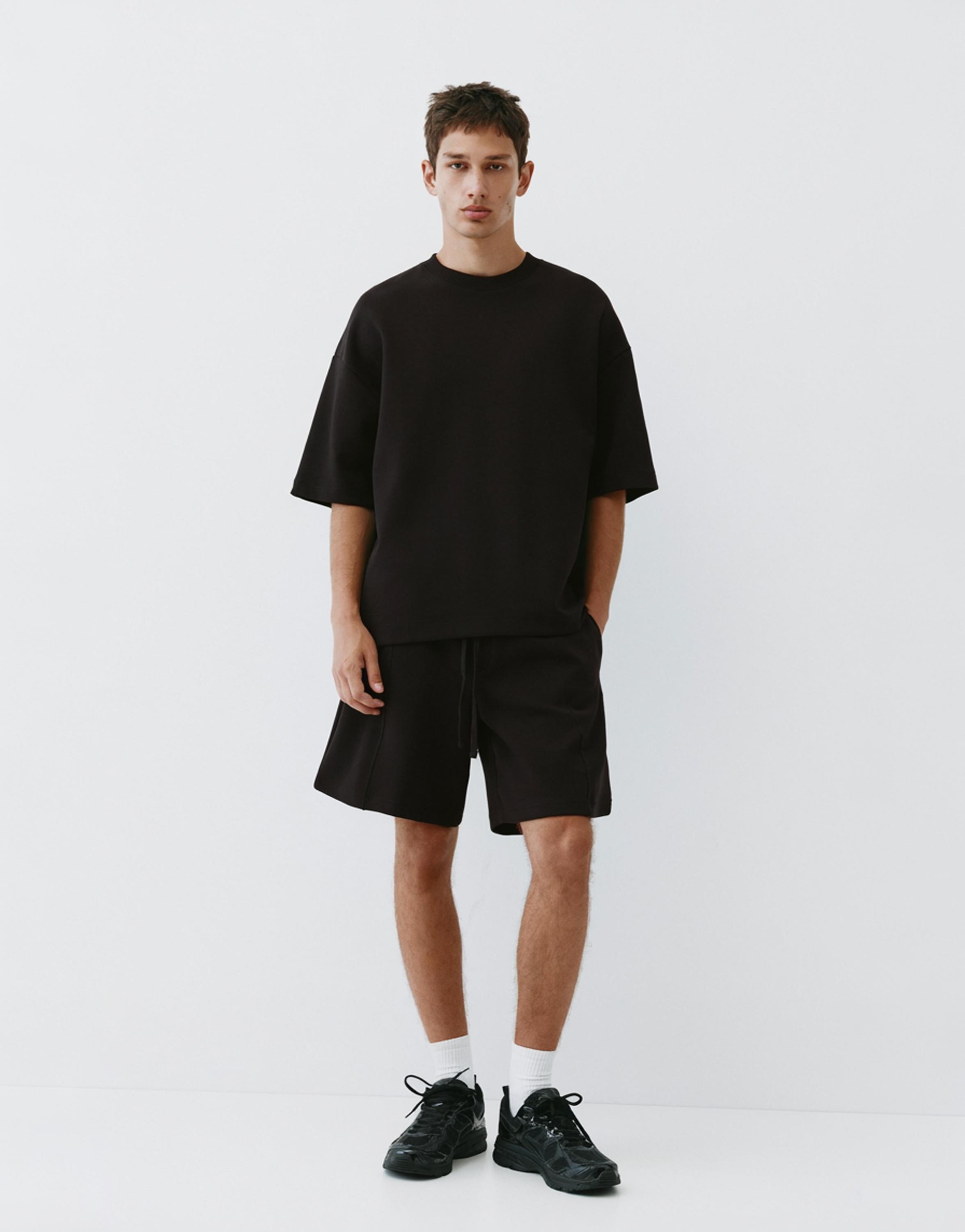 Interlock short sleeve sweatshirt — Black