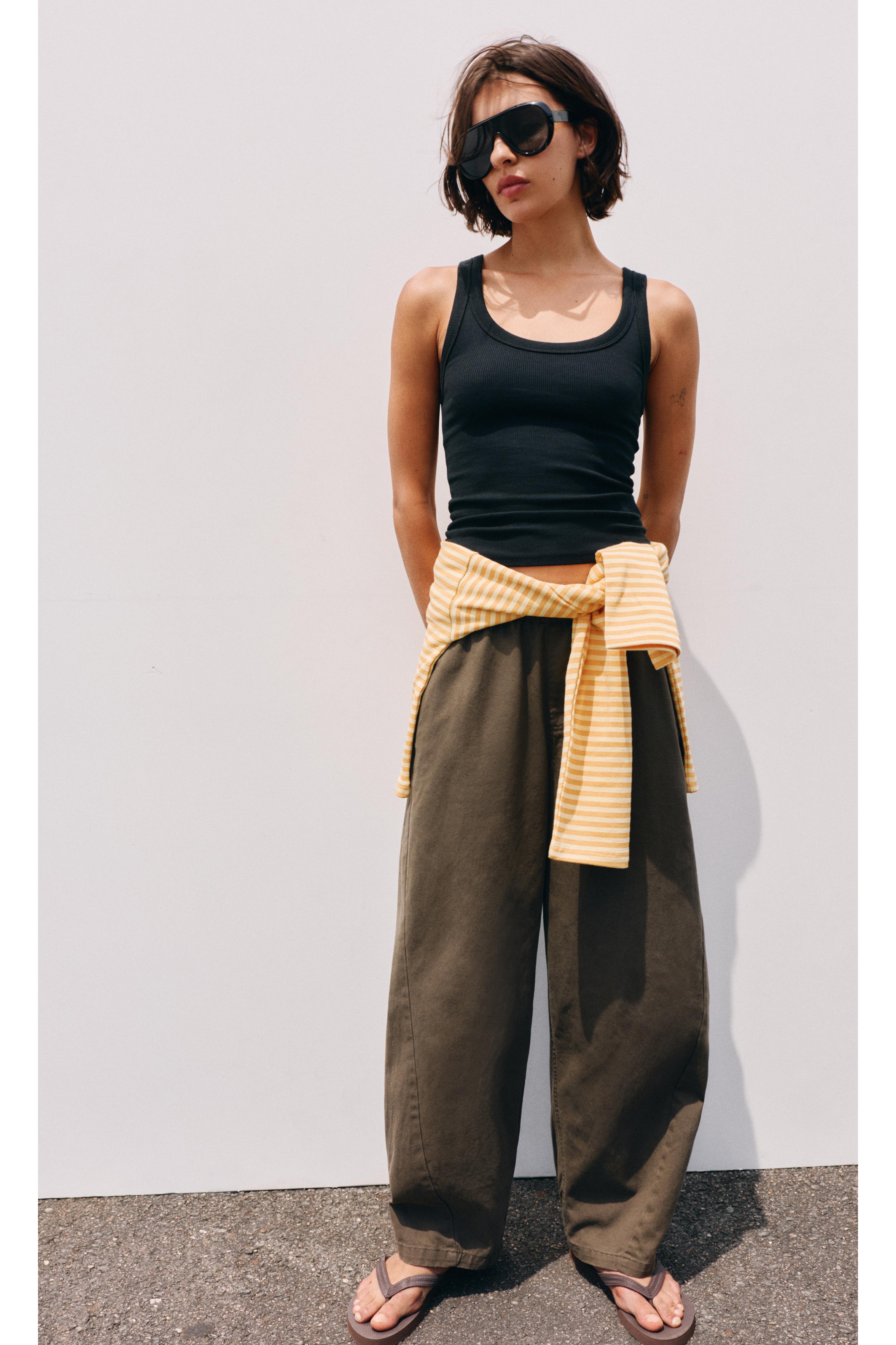 Barrel trousers — Brown