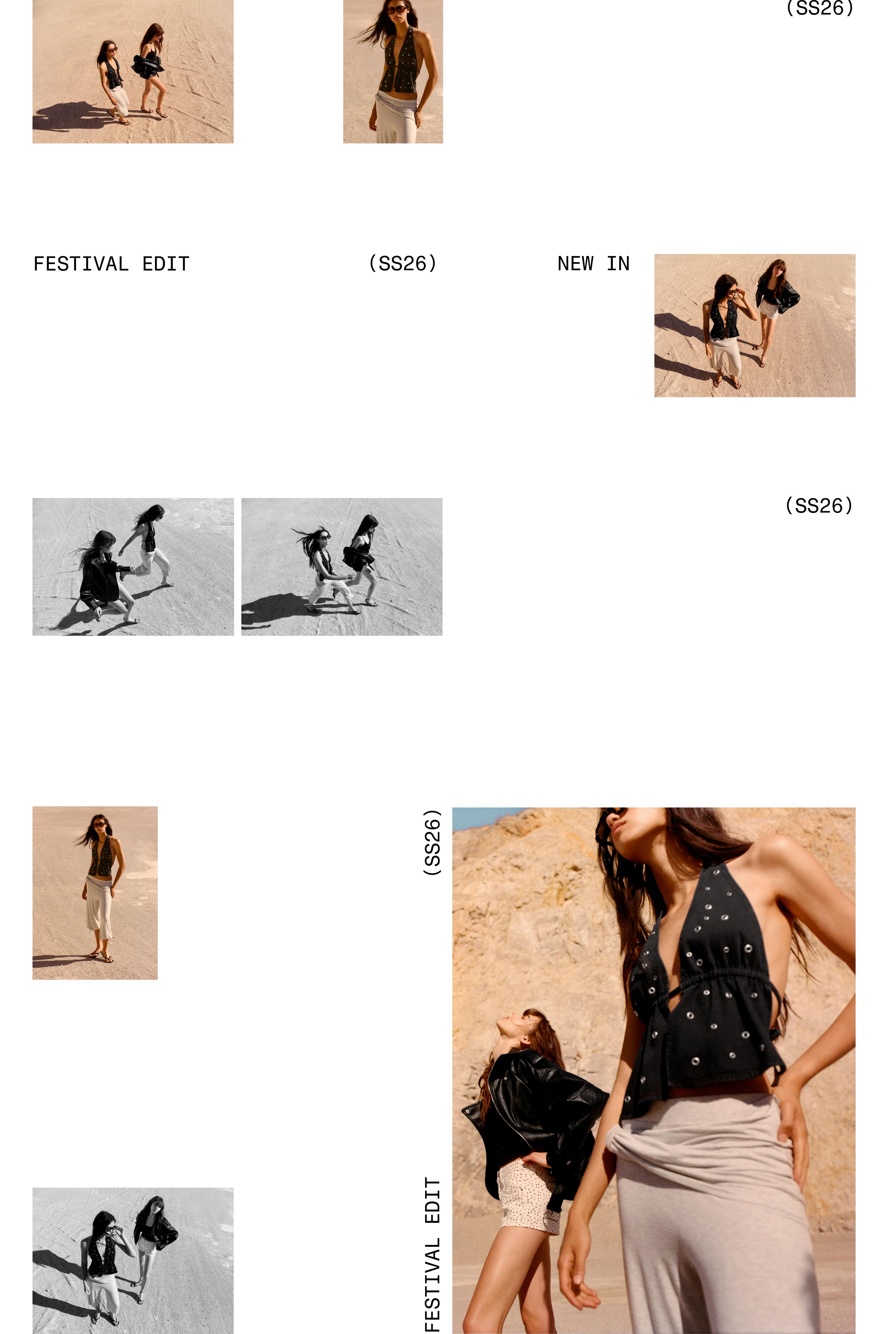 Eyelet halter top — Black